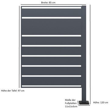 DEGAMO Mülltonnenbox Sichtschutz LÜBECK, Erweiterungselement 85x120cm, Metall anthrazit