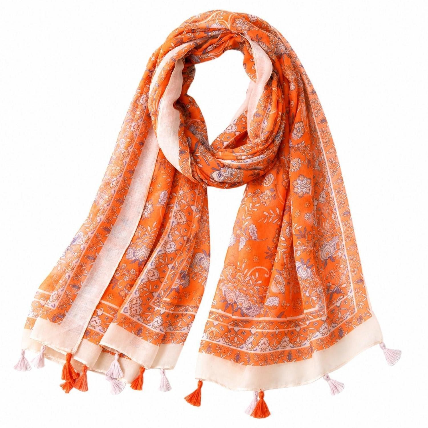 LuxusKollektion Modeschal Schal Damen Mädchen Blumenmuster leicht 180x85cm, (1-St)
