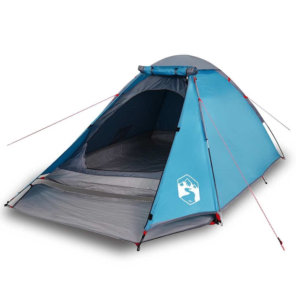 furnicato Faltzelt Campingzelt Kuppel 263 x 160 x 108 cm Blau, (1 tlg), Wetterfestes Schlafzelt mit E-Anschluss und abnehmbarem Überzelt
