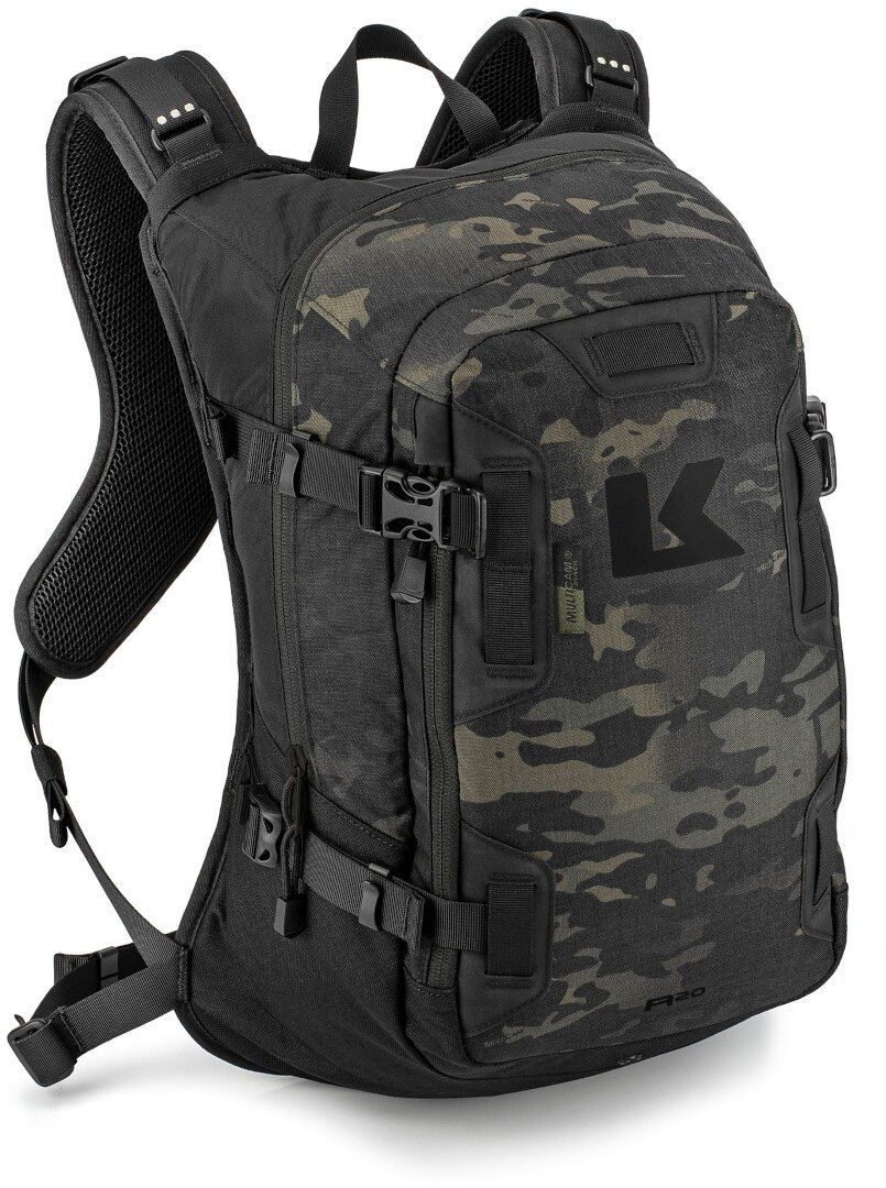 Kriega Rucksack R20 Multicam Black Rucksack, Kompression wasserabweisend reflektierende