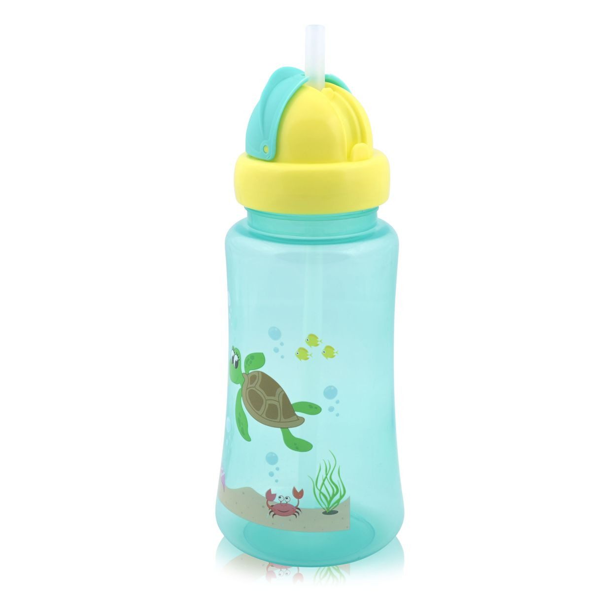 Baby Care Trinkflasche Trinkflasche Sport Sipper 330ml, Strohhalm, Tiere, Schutzdeckel