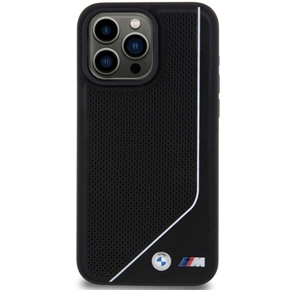 BMW Handyhülle Hardcase iPhone 15 Pro Max MagSafe schwarz Logo Metall 6,7 Zoll, Kantenschutz