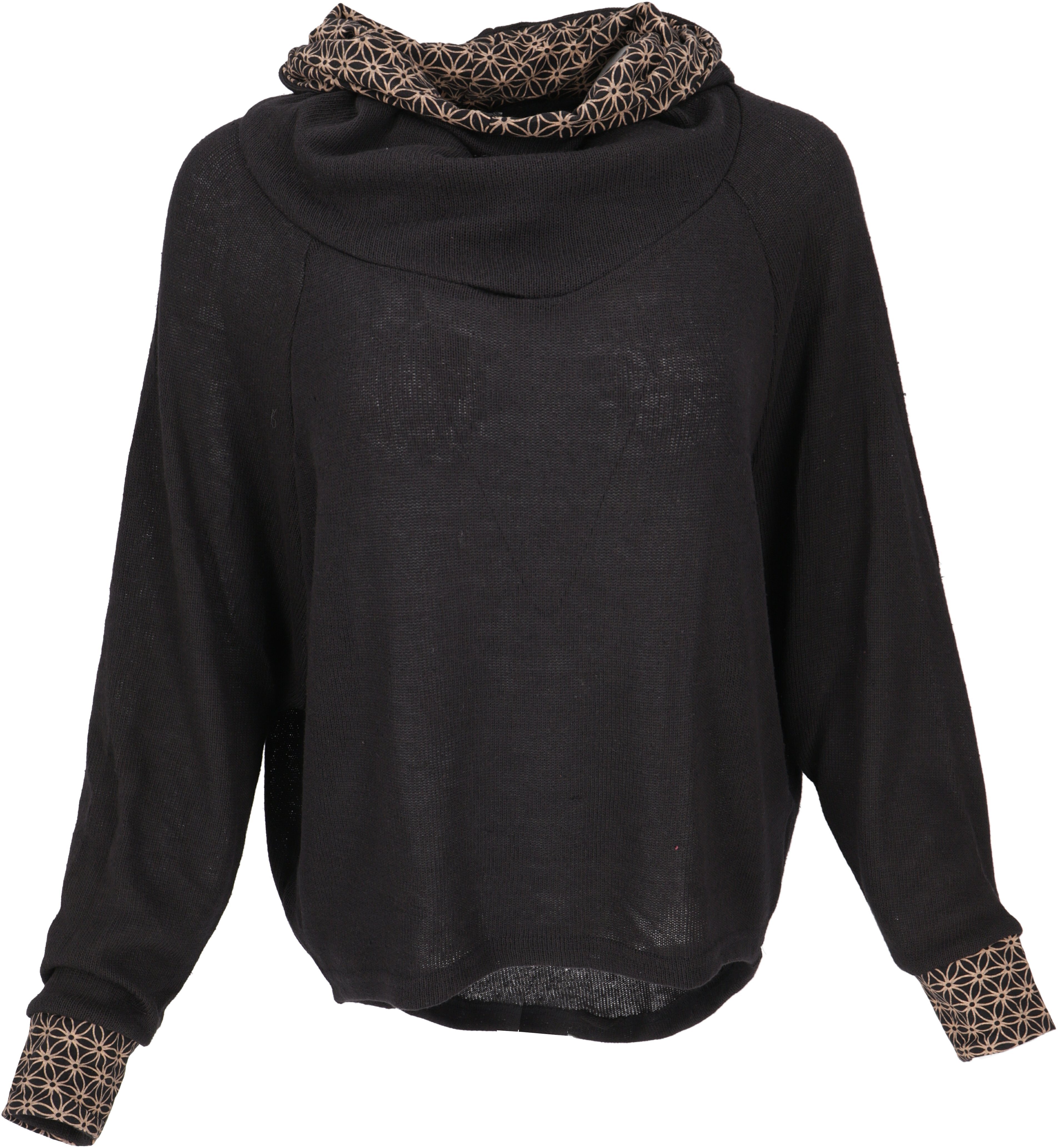 Guru-Shop Longsleeve Sweatshirt, Kapuzenpullover -.. Pullover, alternative Hoody, schwarz Bekleidung