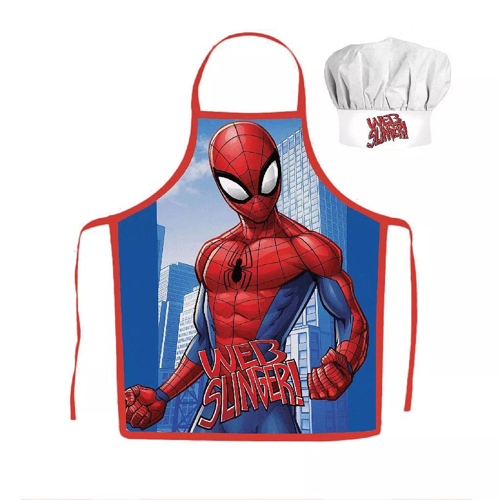 MARVEL Kochschürze Spiderman Web Slinger Kochen Kinder Malschürze Kindergarten Backset