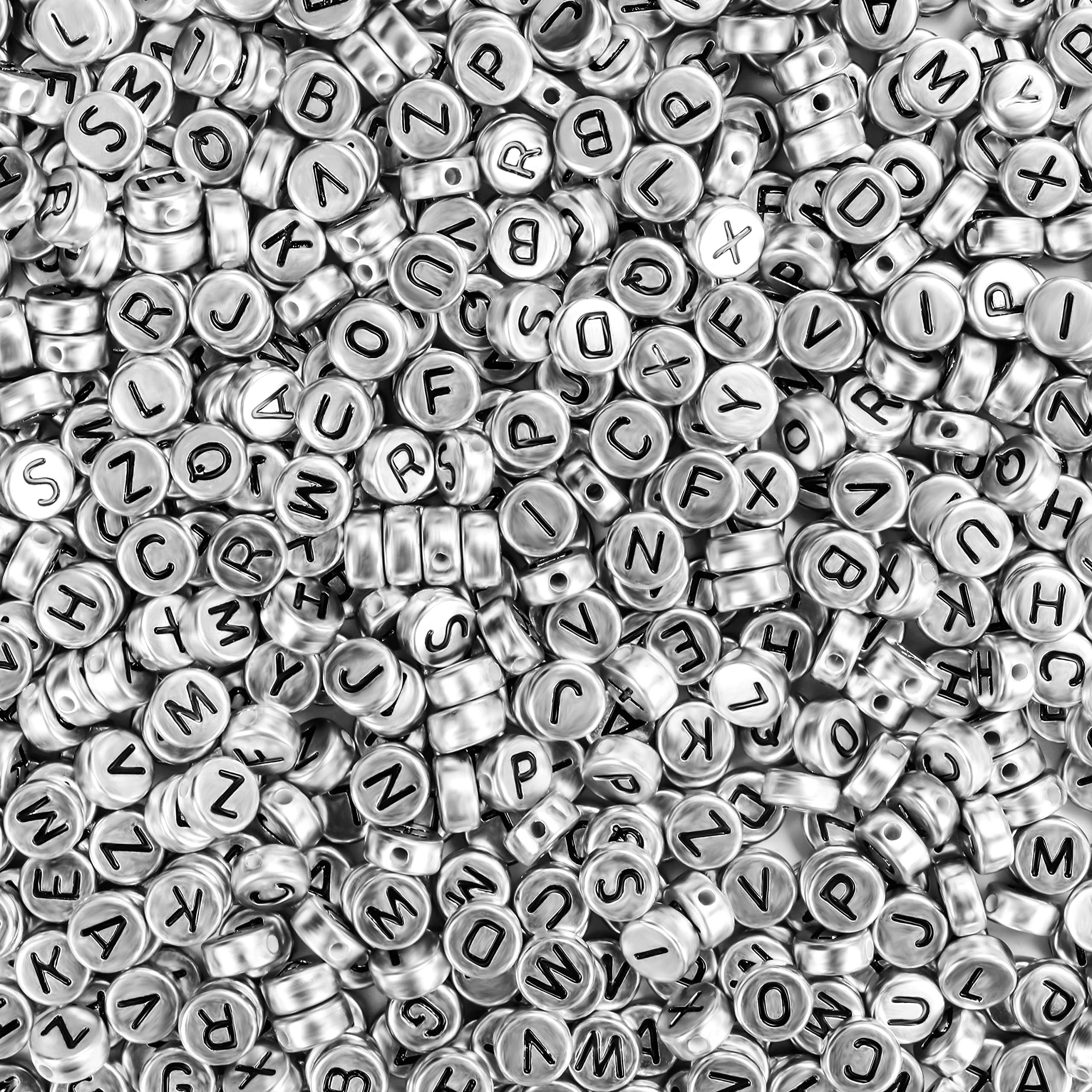 Kurtzy Ремесленные бусы Silber Acrylperlen-Set - 1000 Stück - 6 mm - Schmuckbasteln, (1000-tlg)