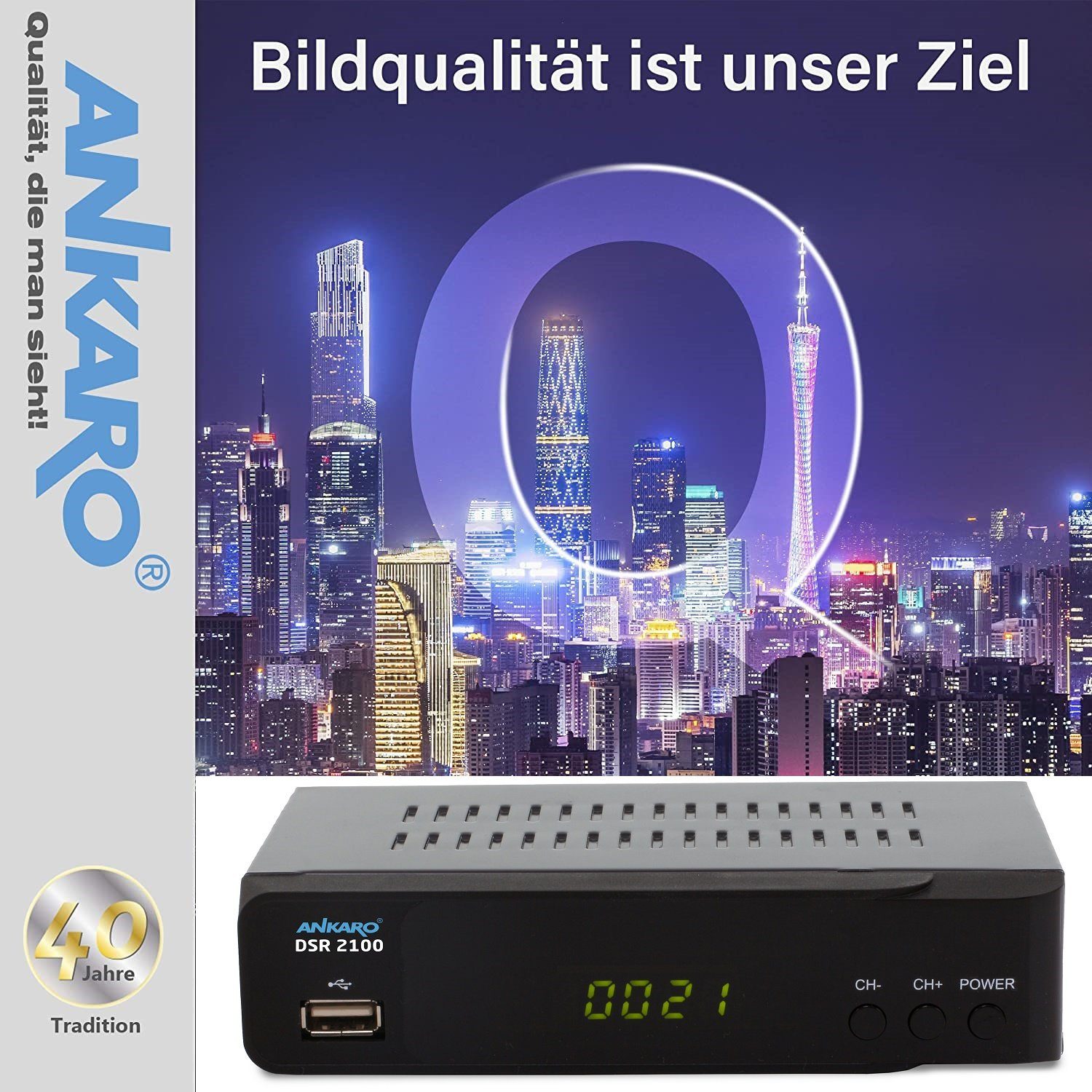 Ankaro Ankaro DSR 2100 digitaler Full HD 1080p Satelliten Receiver schwarz Satellitenreceiver