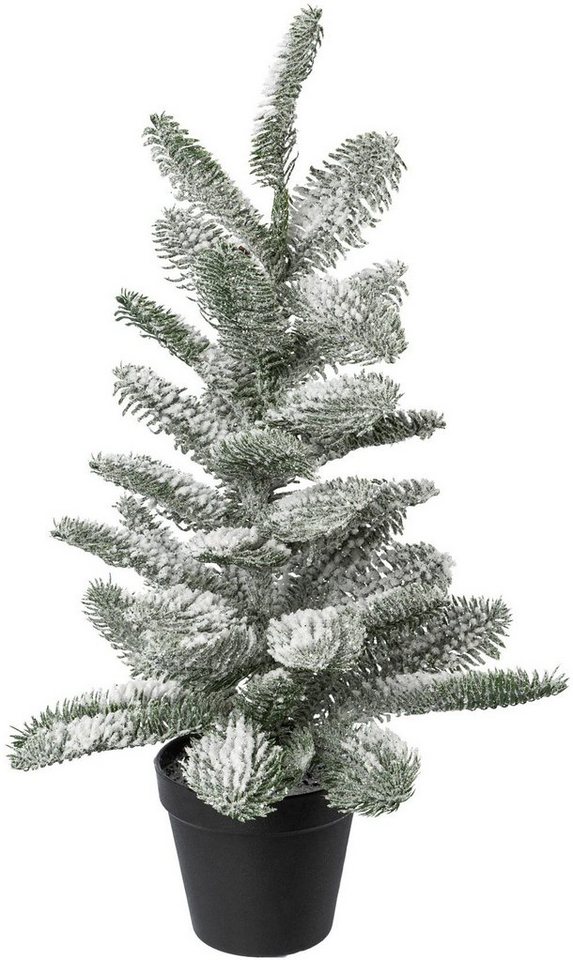 Topf, mit Tannenbaum, green Künstlicher Deko-Schnee winterliche eine Dekoration Weihnachtsdeko, Creativ Christbaum, im Für künstlicher Weihnachtsbaum und