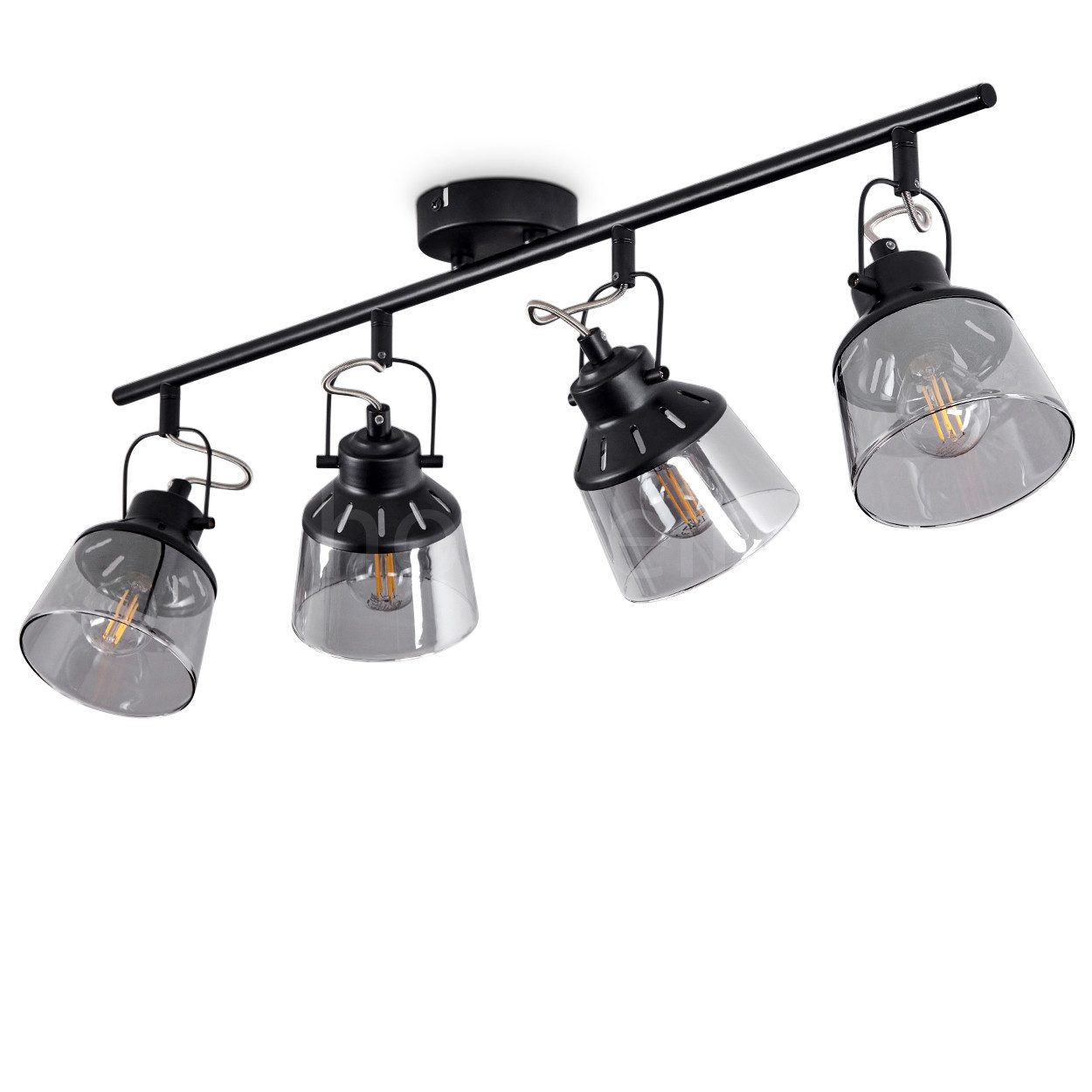 hofstein Deckenleuchte »Rimini« moderne Deckenlampe aus Metall/Glas in Schw günstig online kaufen