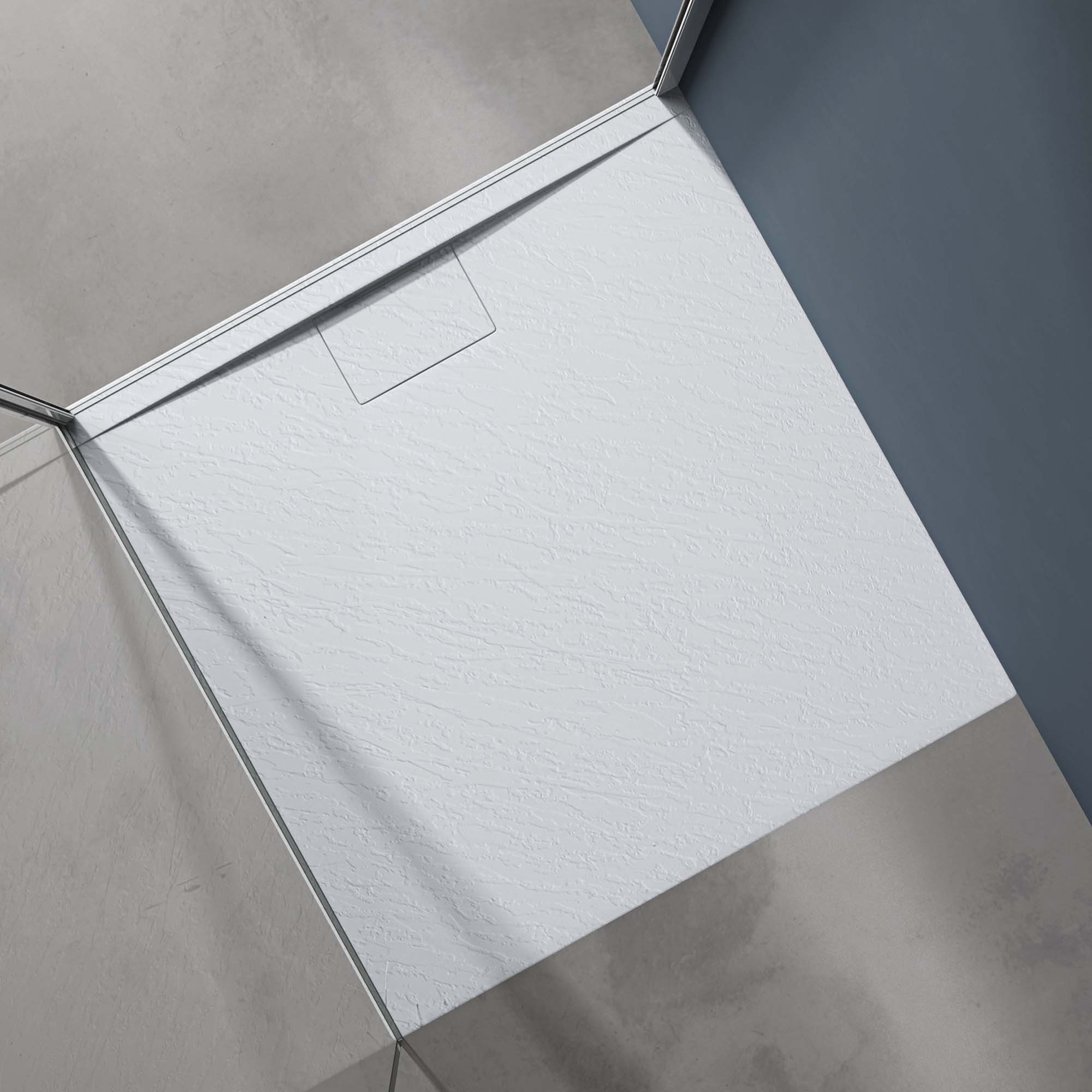 doporro Duschwanne Duschtasse flach aus Mineralguss DIN-Anschlüsse Boden Ge günstig online kaufen