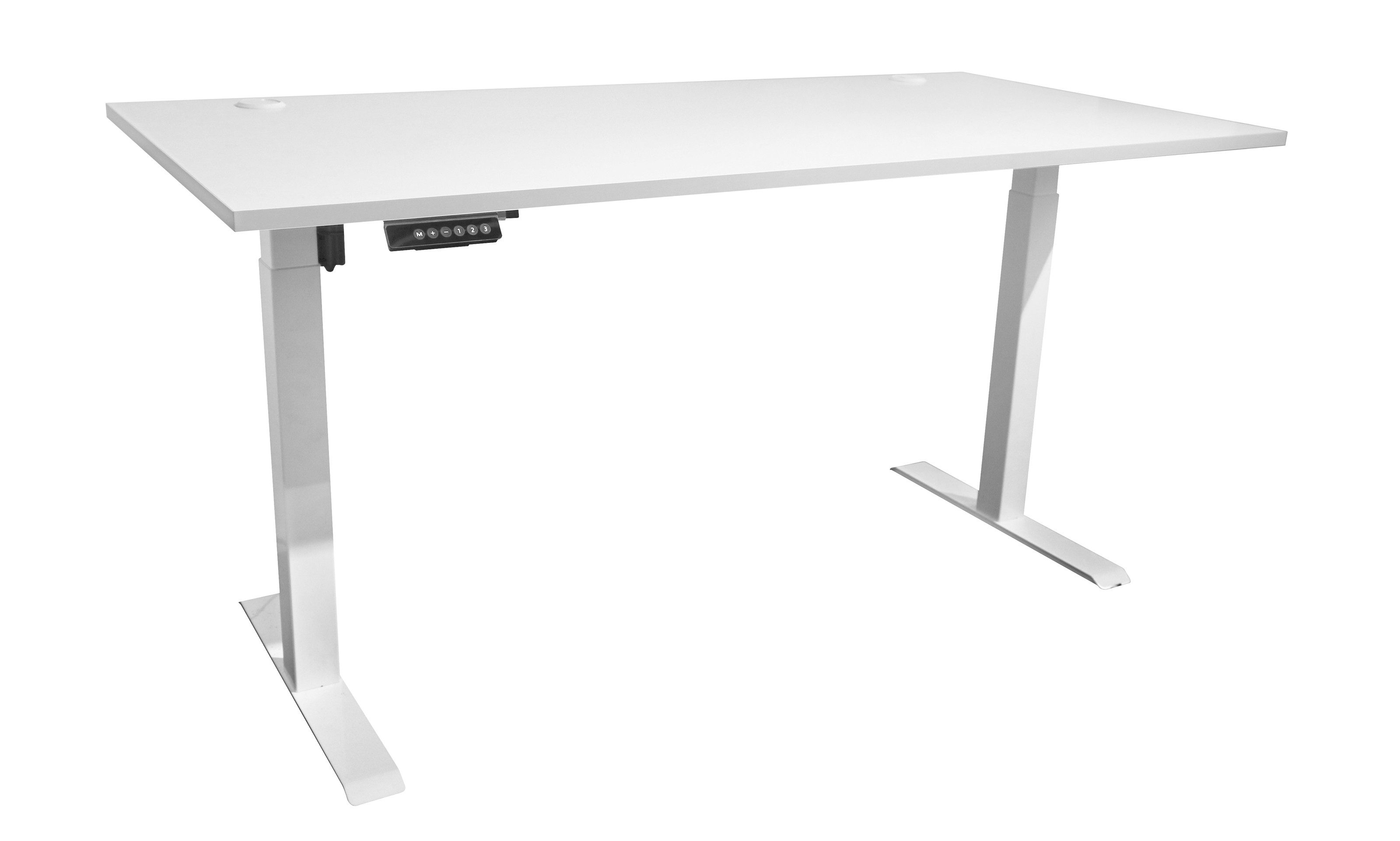 Bega Consult Schreibtisch höhenverstellbar bis 117cm, weiss - 160x74/117x77cm (BxHxT)