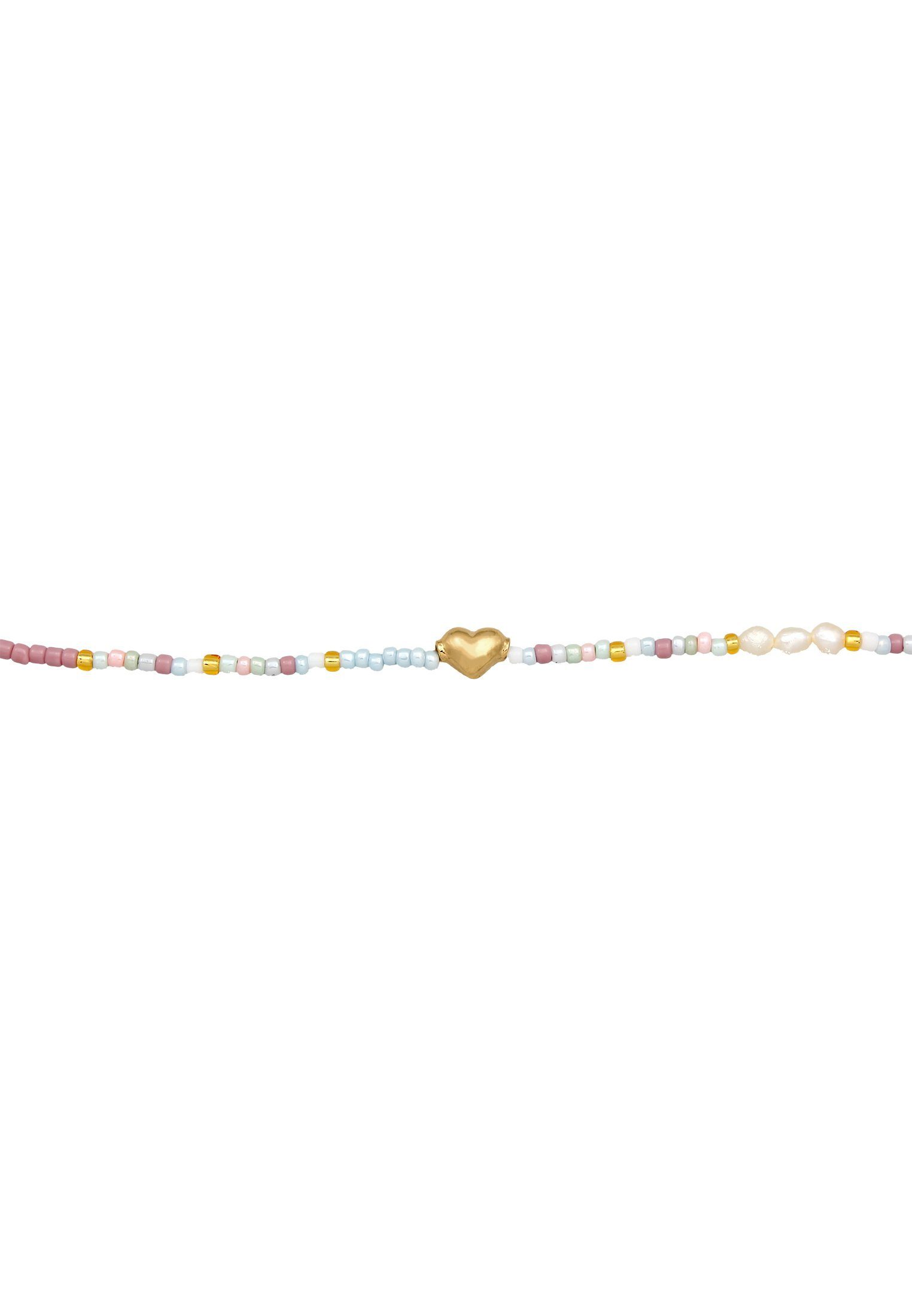 Elli Kette mit Anhänger Choker Herz Glas Beads Sommer Style 925 Silber, Her günstig online kaufen