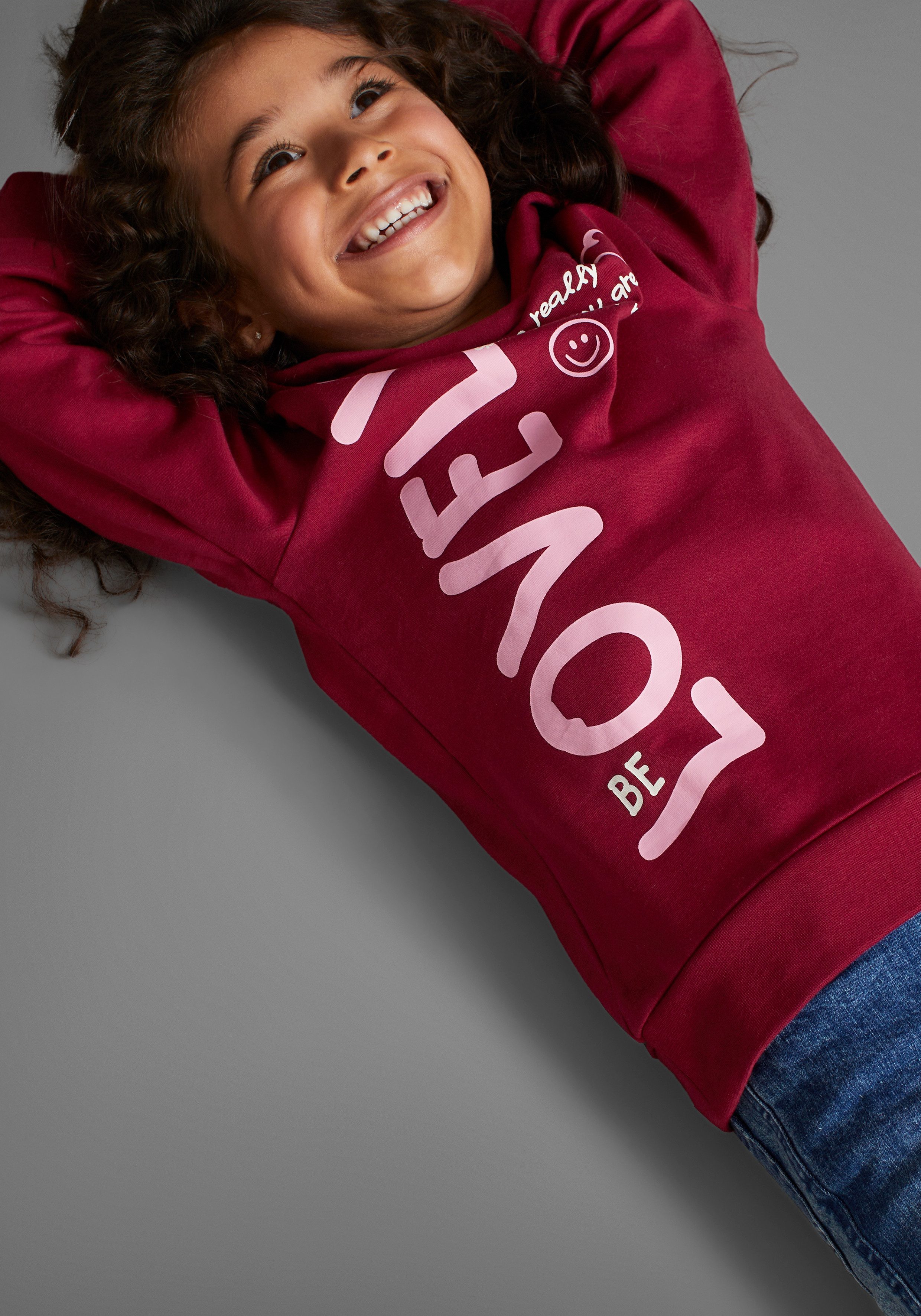 KIDSWORLD Langarmshirt LOVELY - Print, in längerer Form