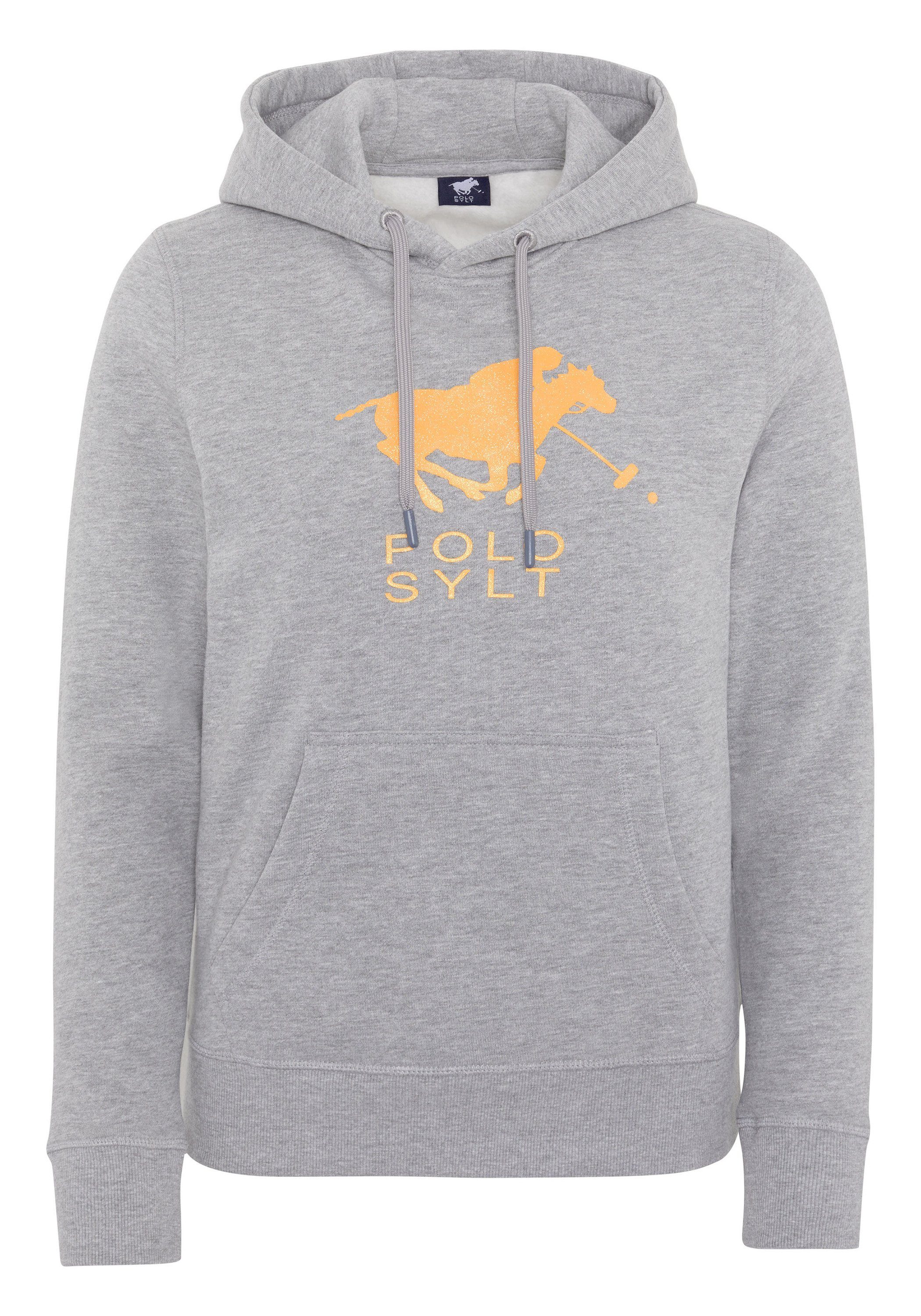 Polo Sylt Kapuzensweatshirt mit Polo Sylt Frontprint Neutr. Gray
