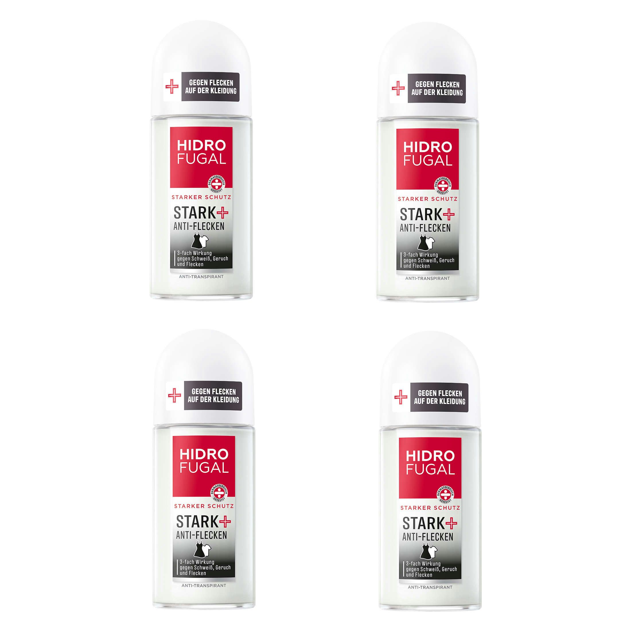 Deo-Roller Stark + Anti-Flecken Anti-Transpirant Deo-Roller 4 x 50ml
