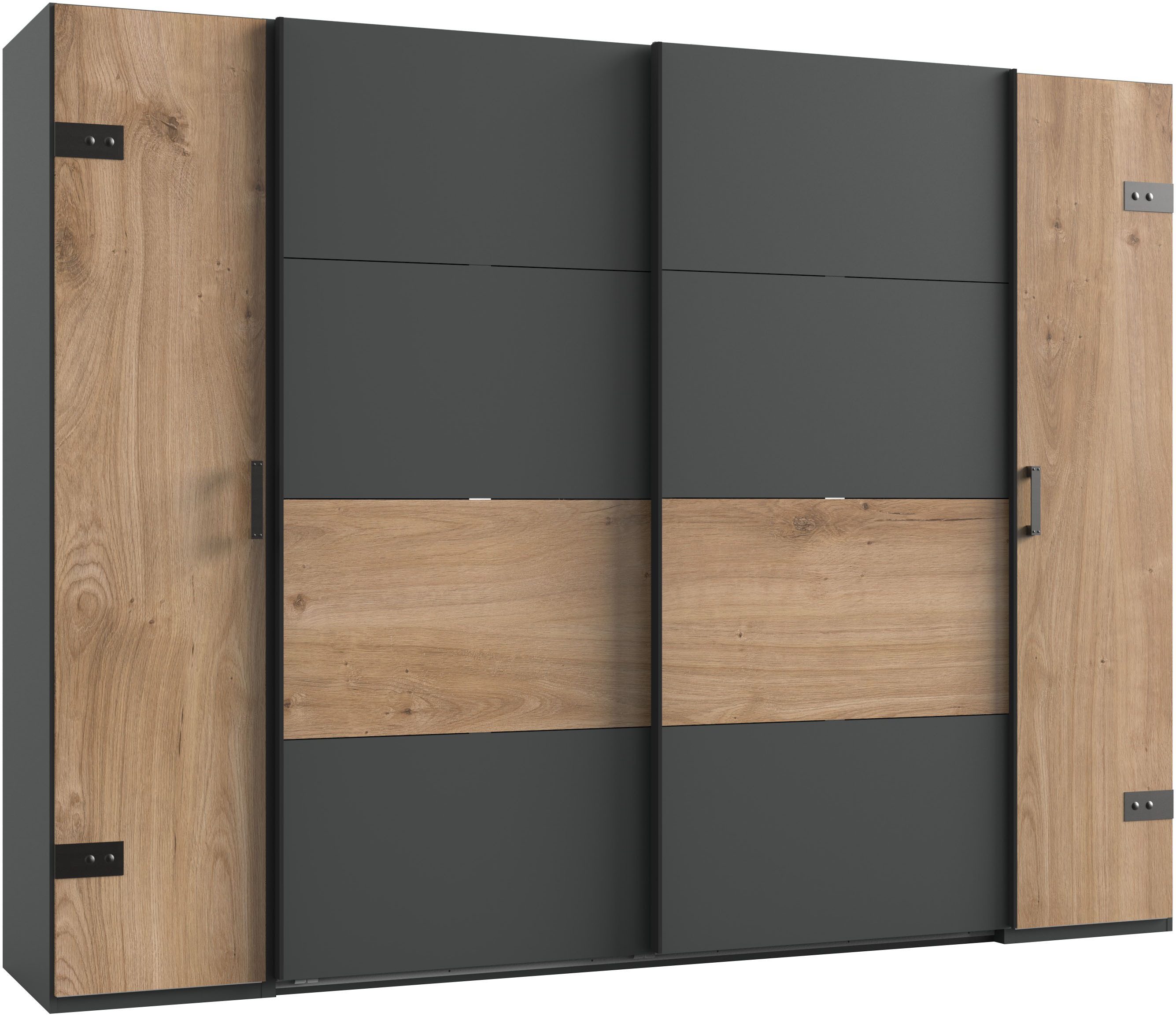 Wimex Kleiderschrank Stockholm, rustikale Optik im Industrial Design, Made in Germany 270x65x210cm, viel Stauraum durch 2 Kleiderstangen und 10 Einlegeböden