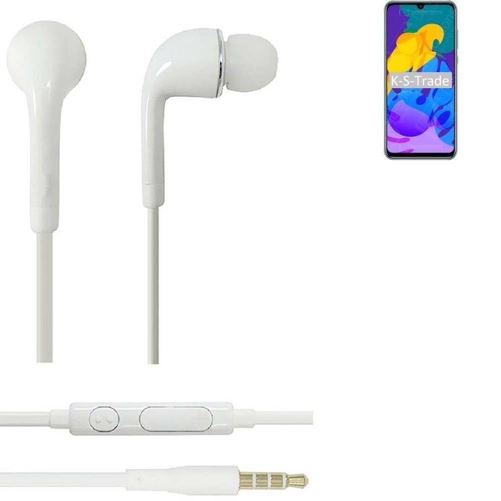 K-S-Trade für Huawei Honor Play 4T Pro In-Ear-Kopfhörer (Kopfhörer Headset mit Mikrofon u Lautstärkeregler weiß 3,5mm)