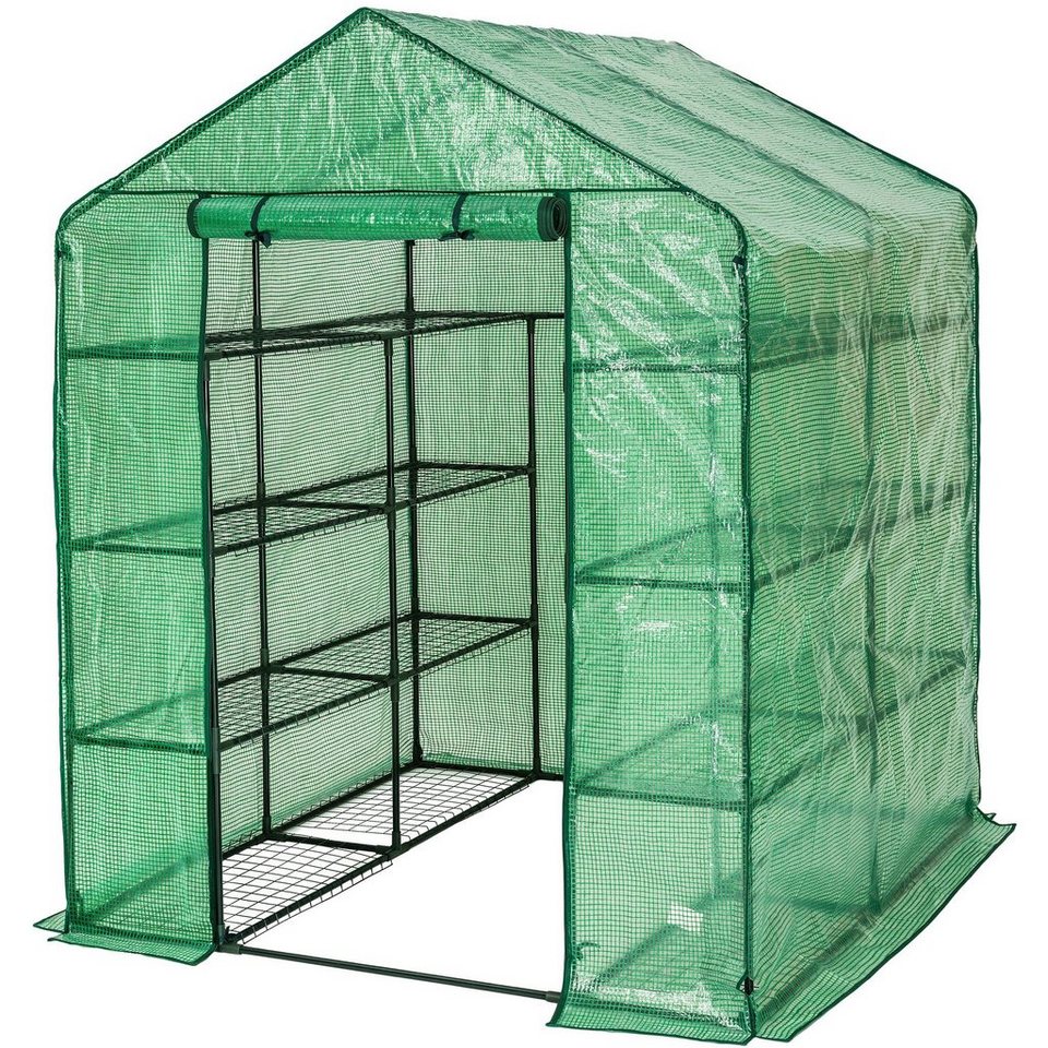 tectake Gewächshaus »Foliengewächshaus mit quadratischer Grundfläche«, UV stabilisierte PVC Folie