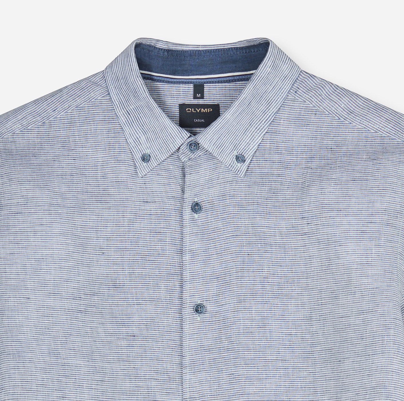 OLYMP Langarmhemd Casual, Button-down-Kragen, regular fit, Leinen