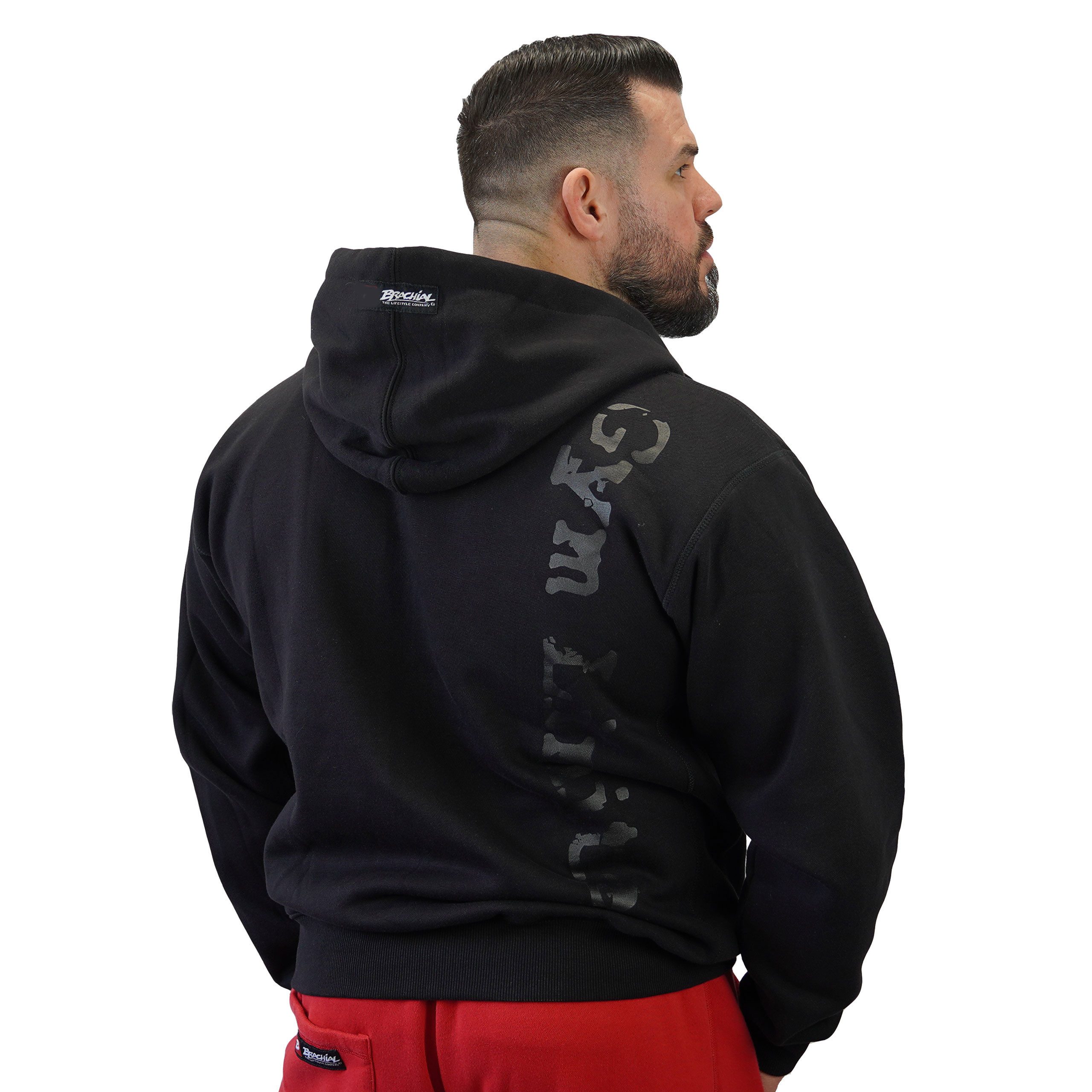 BRACHIAL THE LIFESTYLE COMPANY Kapuzensweatjacke Brachial Zip-Hoody "Gym" schwarz/schwarz 2XL