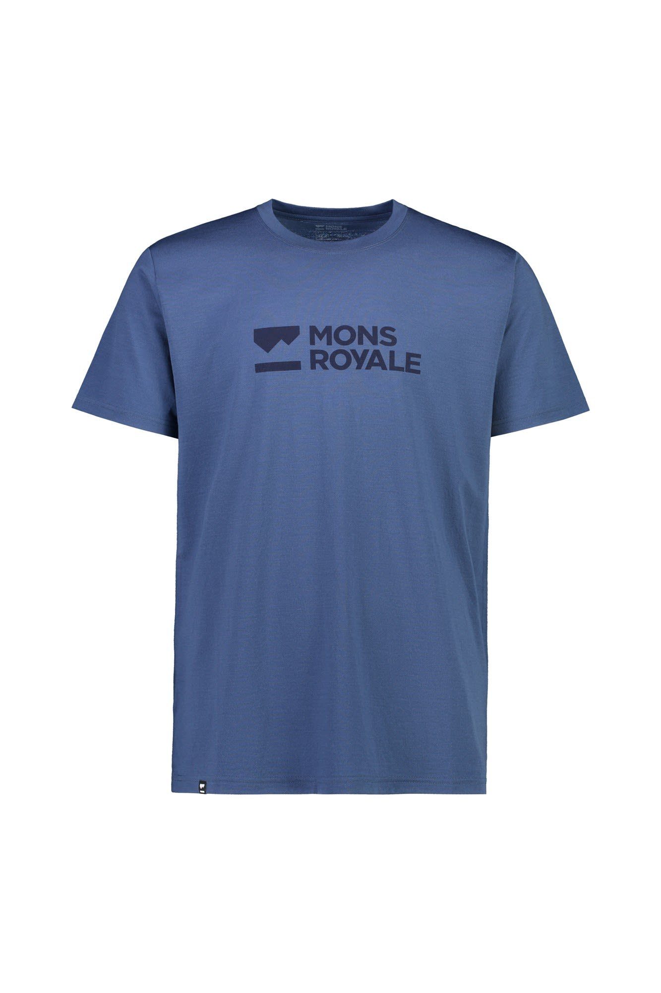 Mons Royale T-Shirt Mons Logo Icon Dark M - Denim T-shirt Royale Herren Kurzarm-Shirt Mons