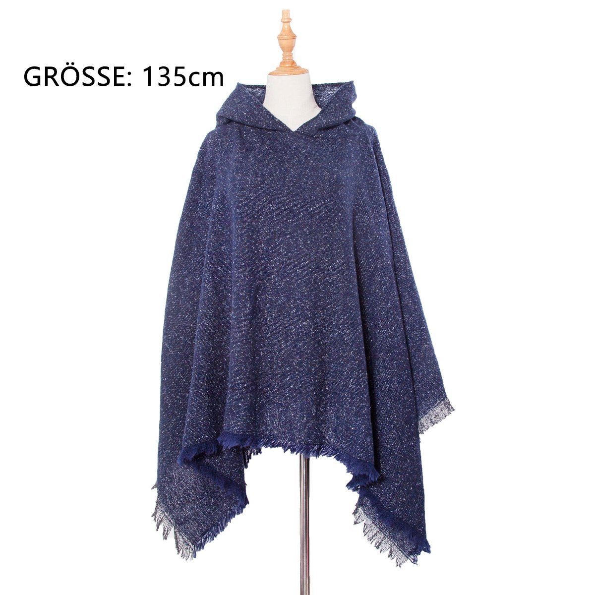 Damen Warme Winter Fransen,für Jormftte mit Frauen Groß Schal Modeschal marineblau Schultertuch