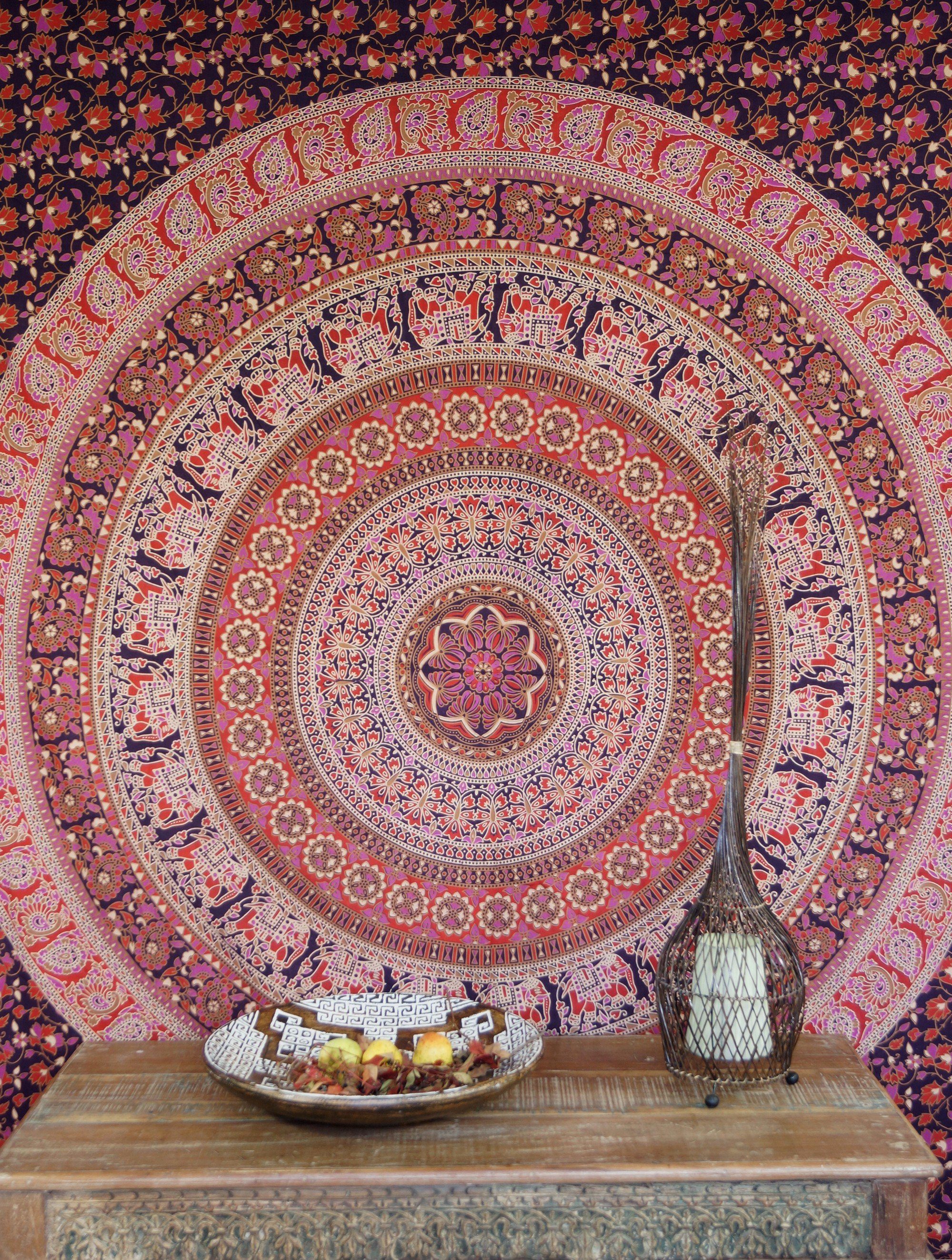 Guru-Shop Tagesdecke.., Tagesdecke Boho-Style indische Wandbehang,