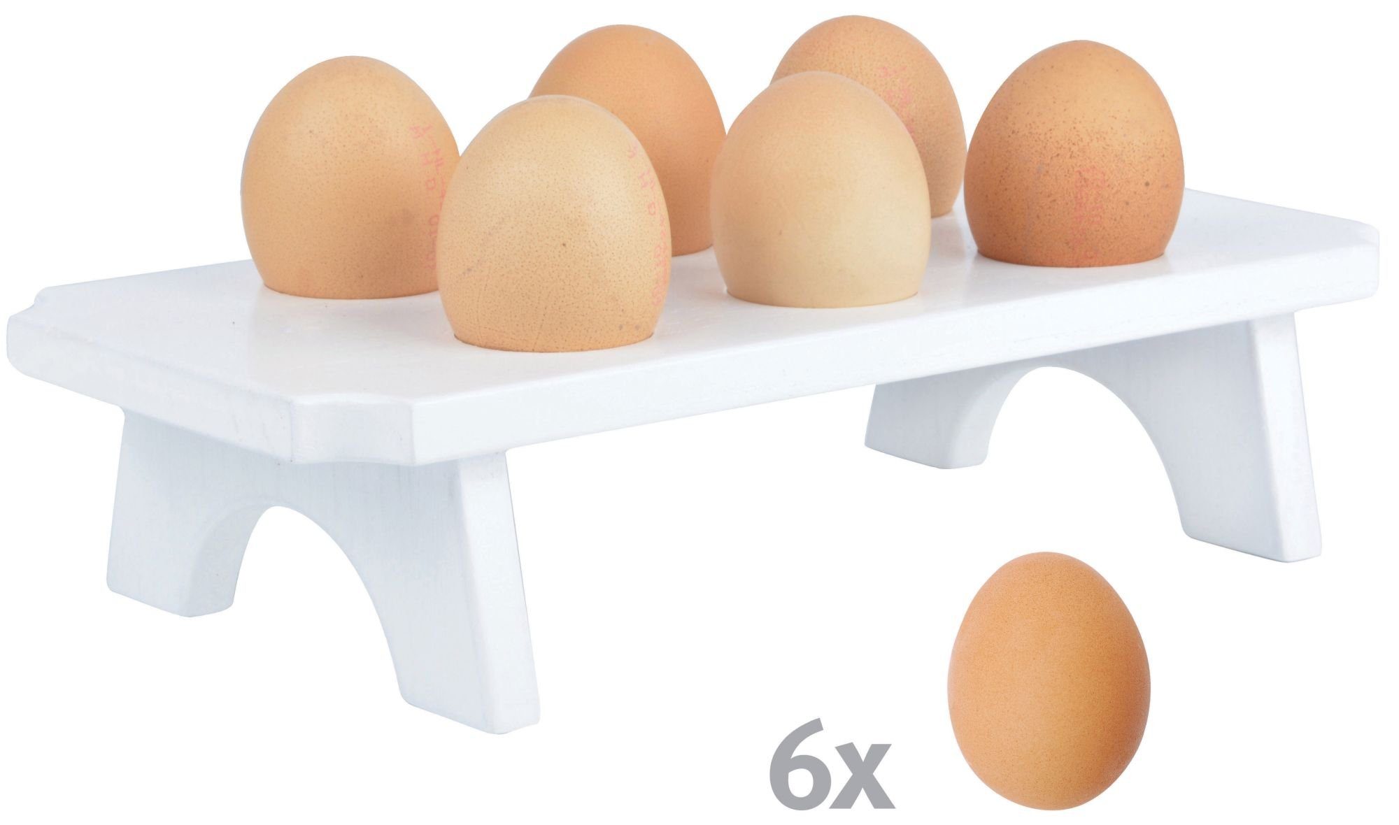 esschert design Eierbecher, Eierträger für bis zu 6 Eier, Maße 26.6 x 13 x 6.4 cm