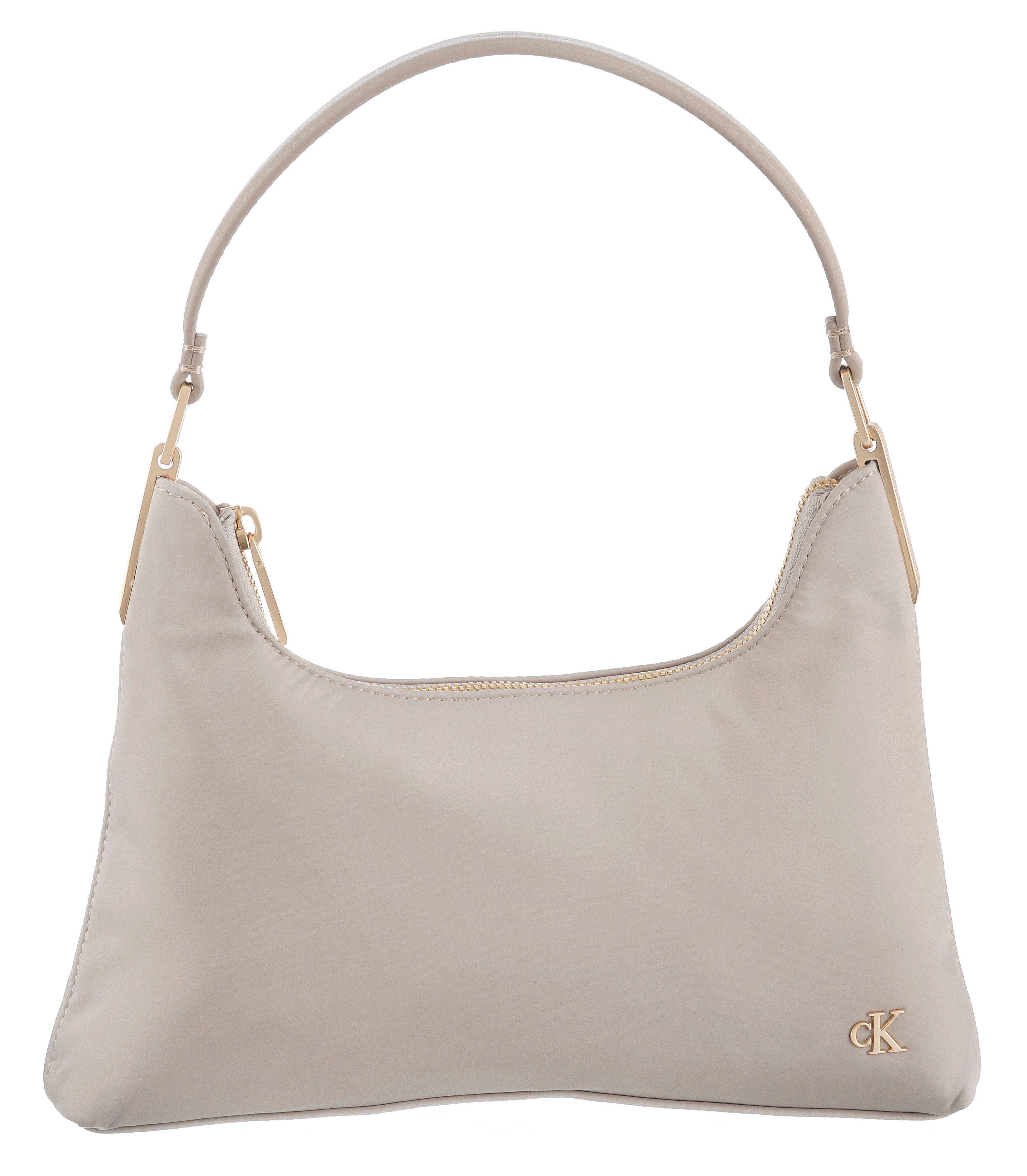 Calvin Klein Jeans Henkeltasche SATIN NYLON SMALL SHOULDER BAG, Umhängetasche, Damen Handtasche, Henkeltasche mit CK-Logoemblem