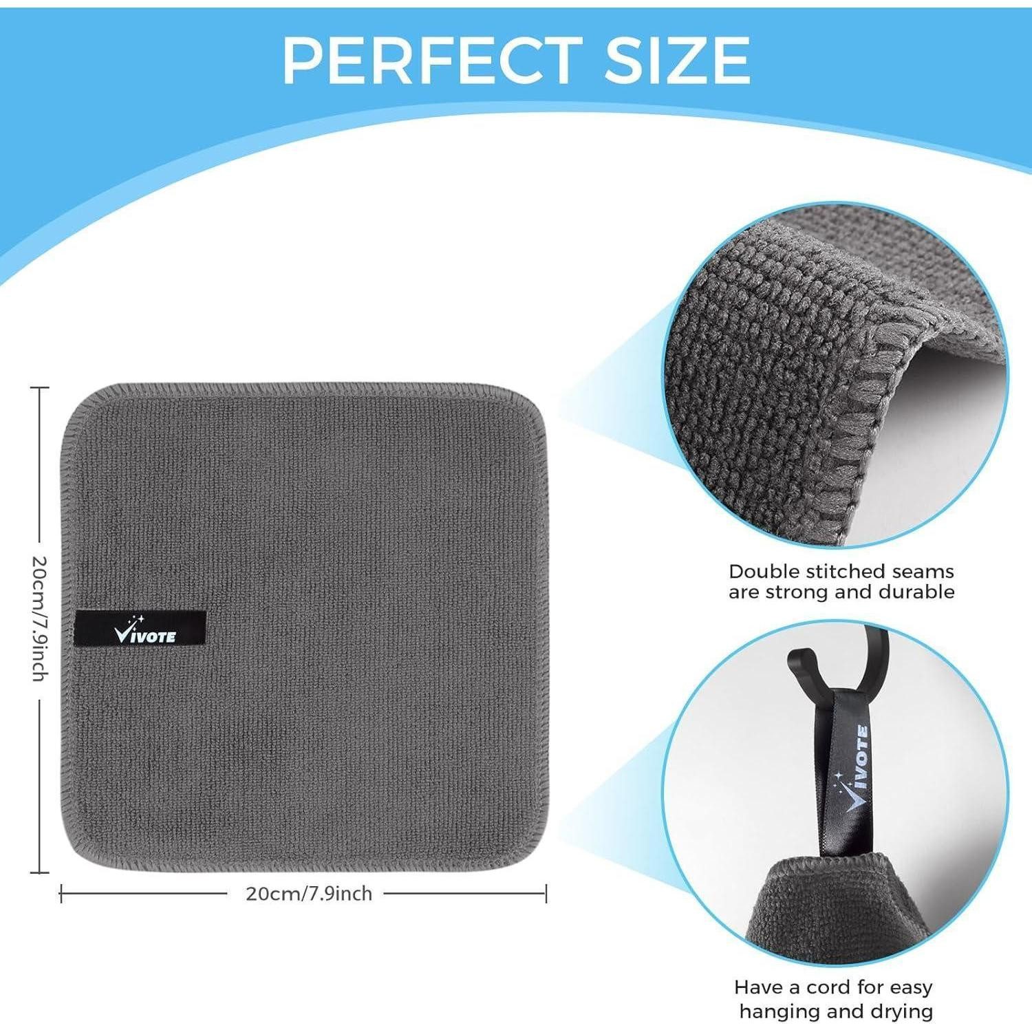LuxusKollektion Mikrofasertücher Spüllappen Küchenlappen Putzlappen 20cm Grau 12 Mikrofasertuch