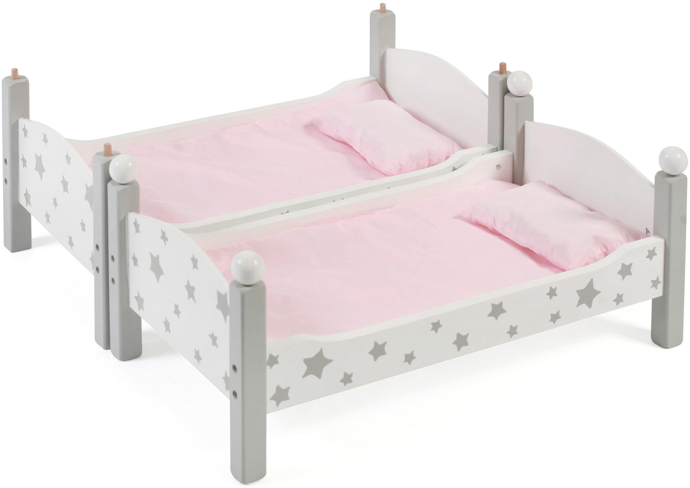 CHIC2000 Puppenbett Stars Grau, auch als zwei Einzelbetten verwendbar günstig online kaufen