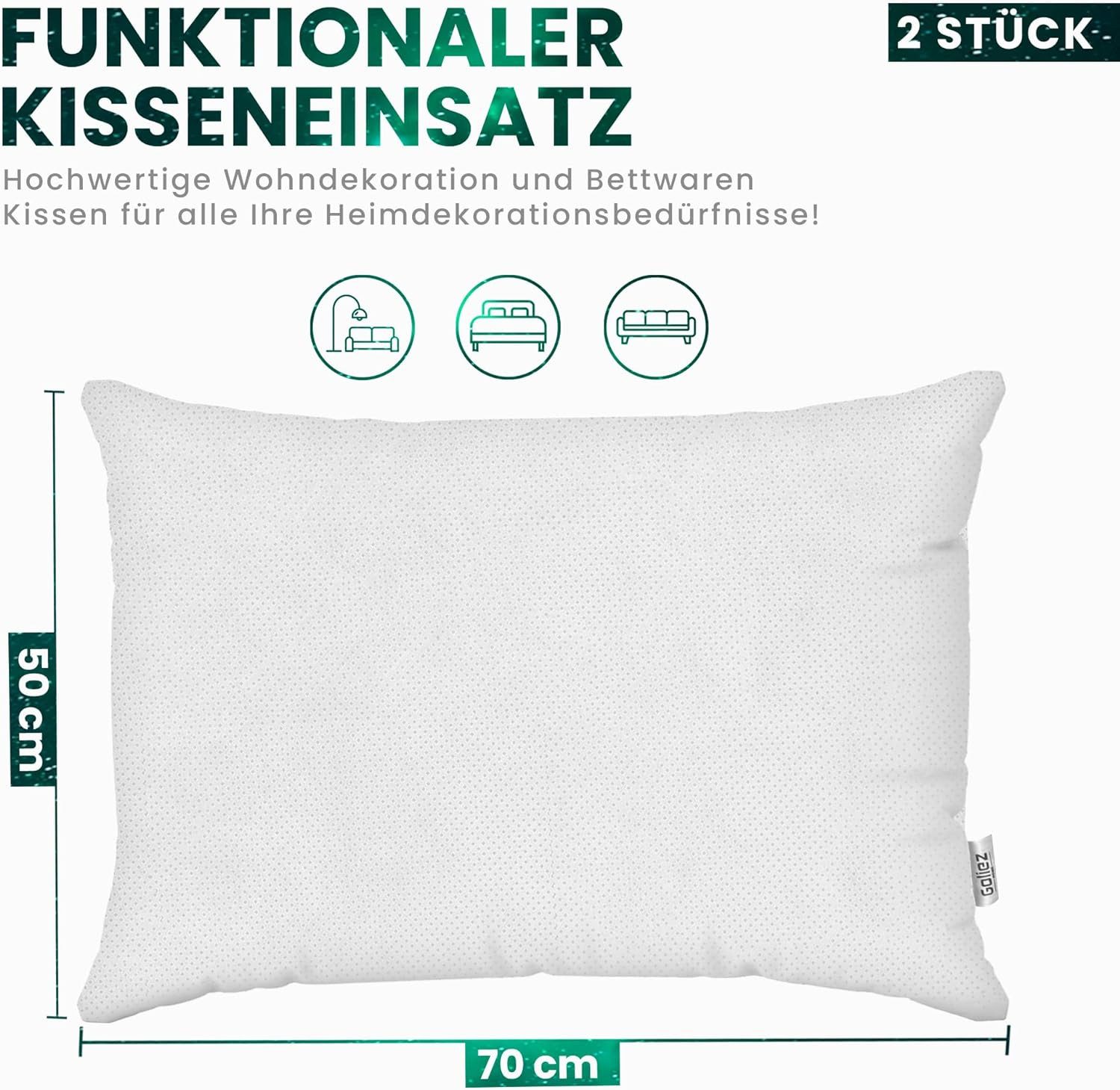 Goliez Kopfkissen Kissenfüllung 2er Set Kopfkissen günstig online kaufen