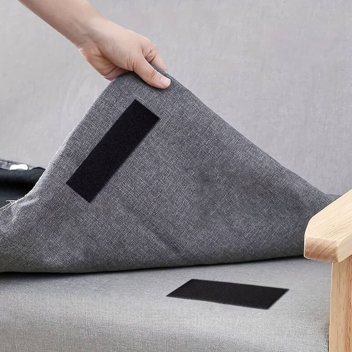 König Design Klettband Set Hakenband + Flauschband selbstklebend extra stark Klettverschluss, Gardinen, Vorhänge, (Set, Hakenband + Flauschband), doppelseitiges Klebeband mit Rückseite, doppelseitig und abnehmbar