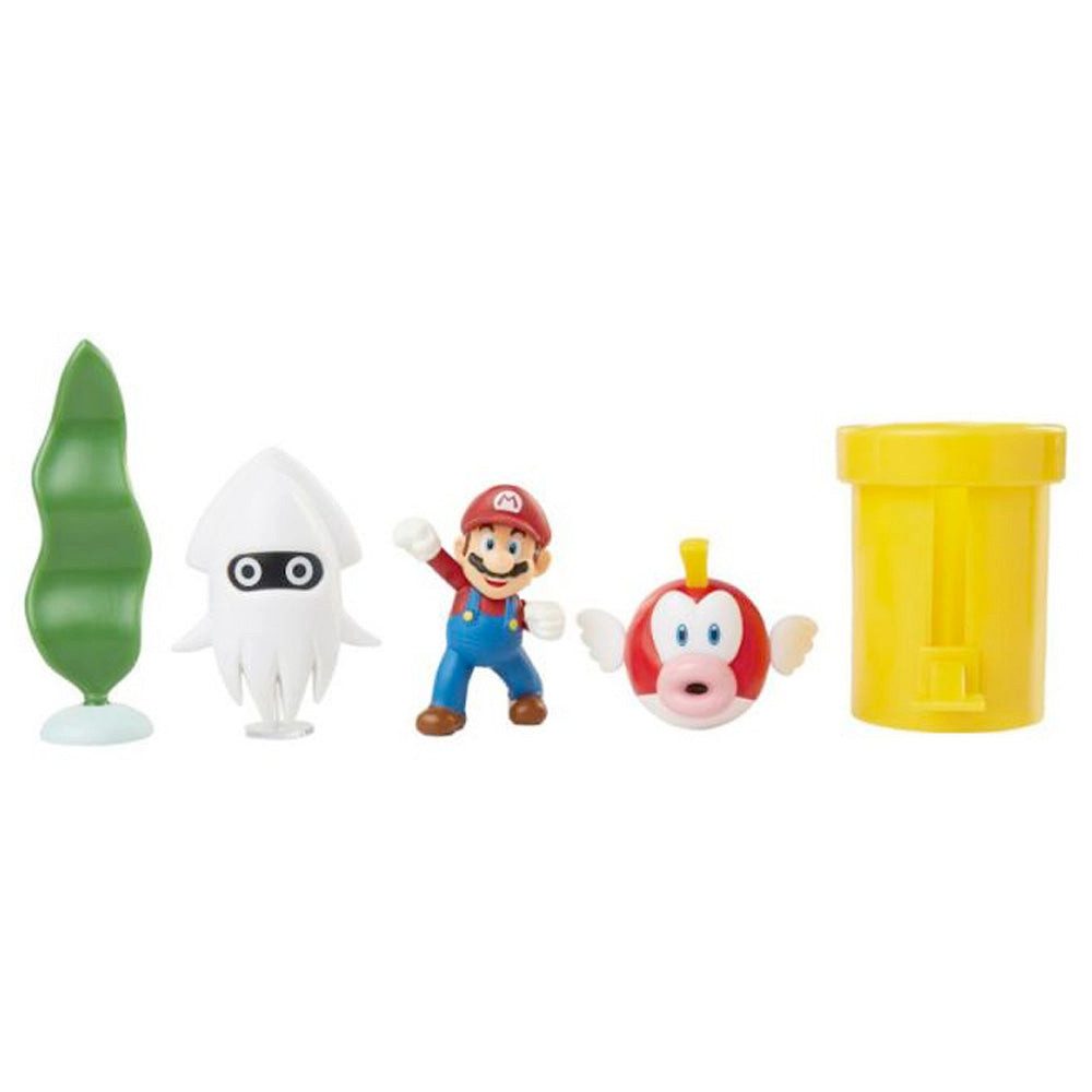 Super Mario Actionfigur Nintendo Super Mario 5er Figuren Set Underwater Diorama, 6,5 cm, (5-tlg)