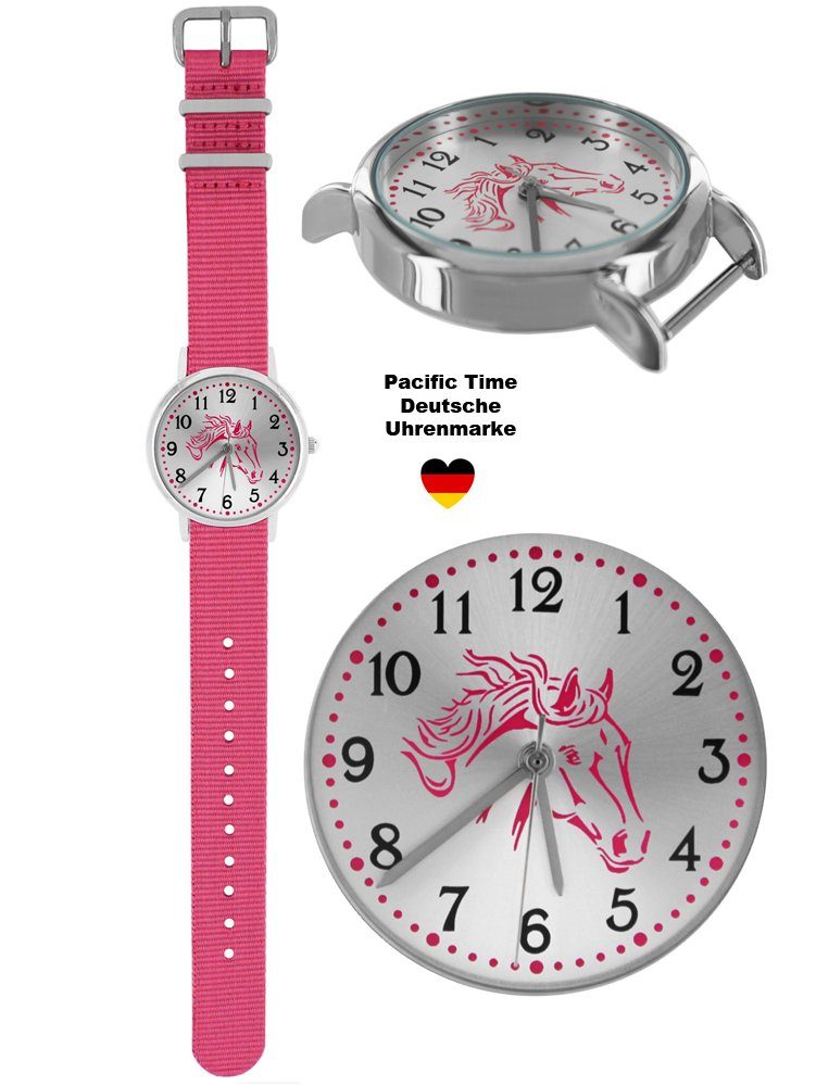 + Quarzuhr Regenbogen Armbanduhr rosa Armband ein Kinder Time rosa Gratis - Pacific Pferd Wechselarmband Mädchen 10121, Versand