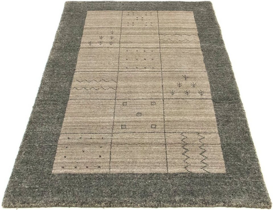 Wollteppich Designer Teppich handgeknüpft grau, morgenland, rechteckig, Höhe:  7 mm, handgeknüpft