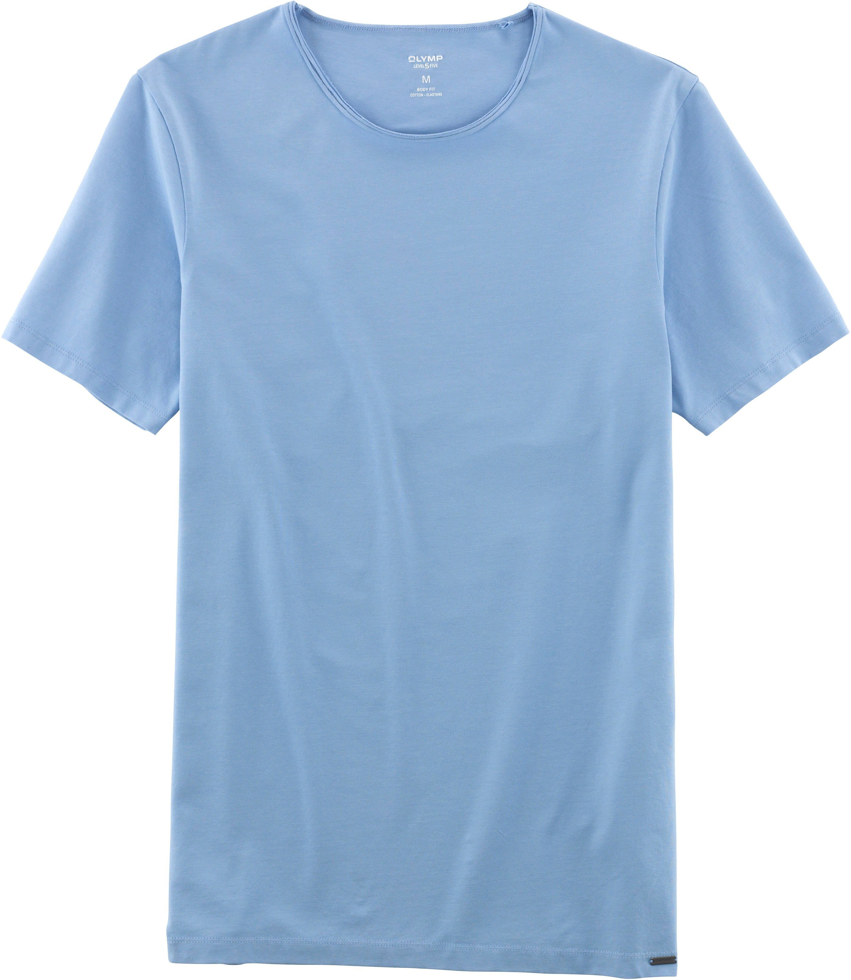 OLYMP T-Shirt Level Five body Jersey hellblau aus feinem fit