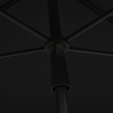 vidaXL Balkonsichtschutz Sonnenschirm mit Mast 210x140 cm Schwarz (1-St)
