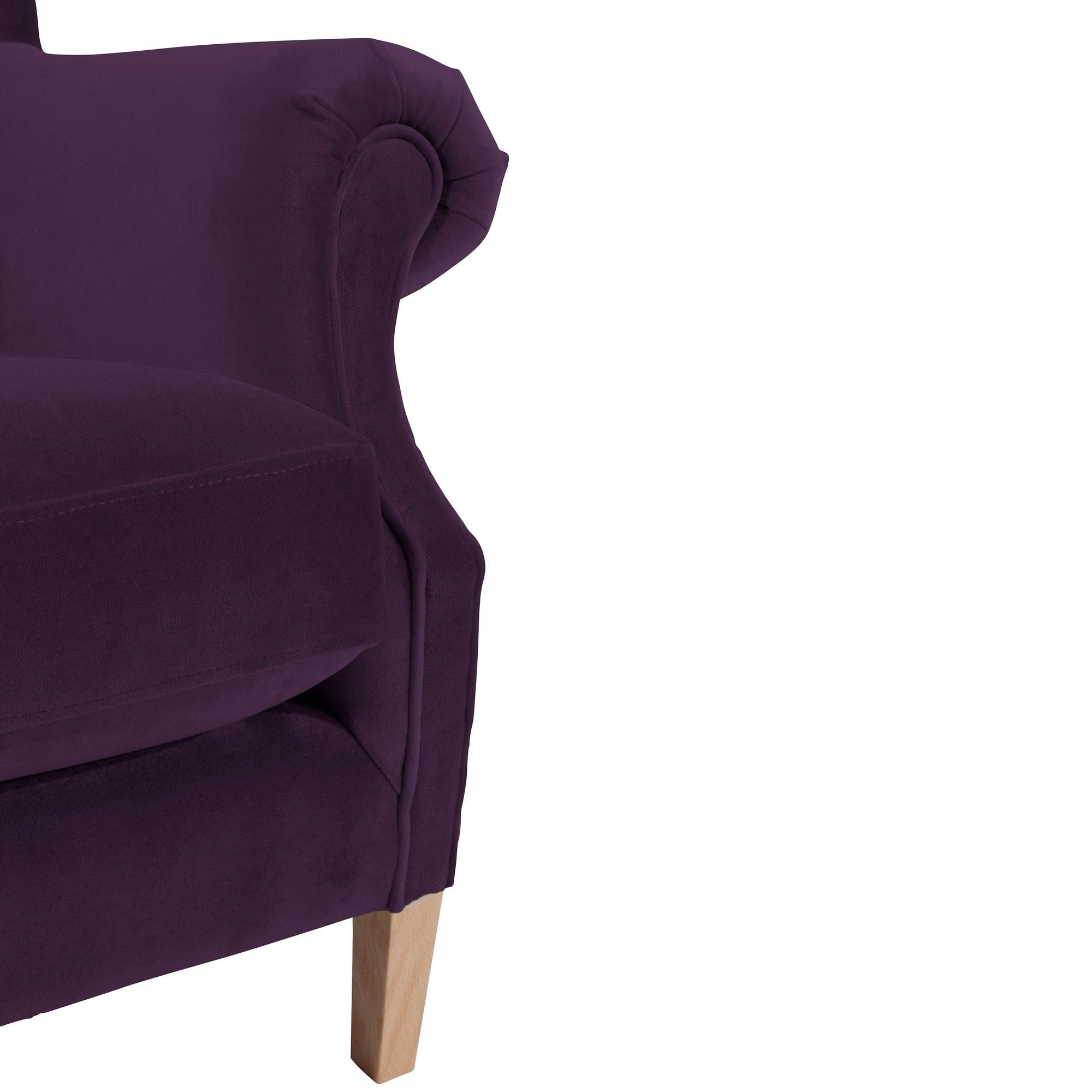 / purple Bezug Sitz (Sparpreis Kantha XXL-Sessel 1-St), Samtvelours hochwertig verarbeitet,bequemer Buche 21707 natur inkl. 58 Kessel Big-Sessel Versand, Kostenlosem aufm
