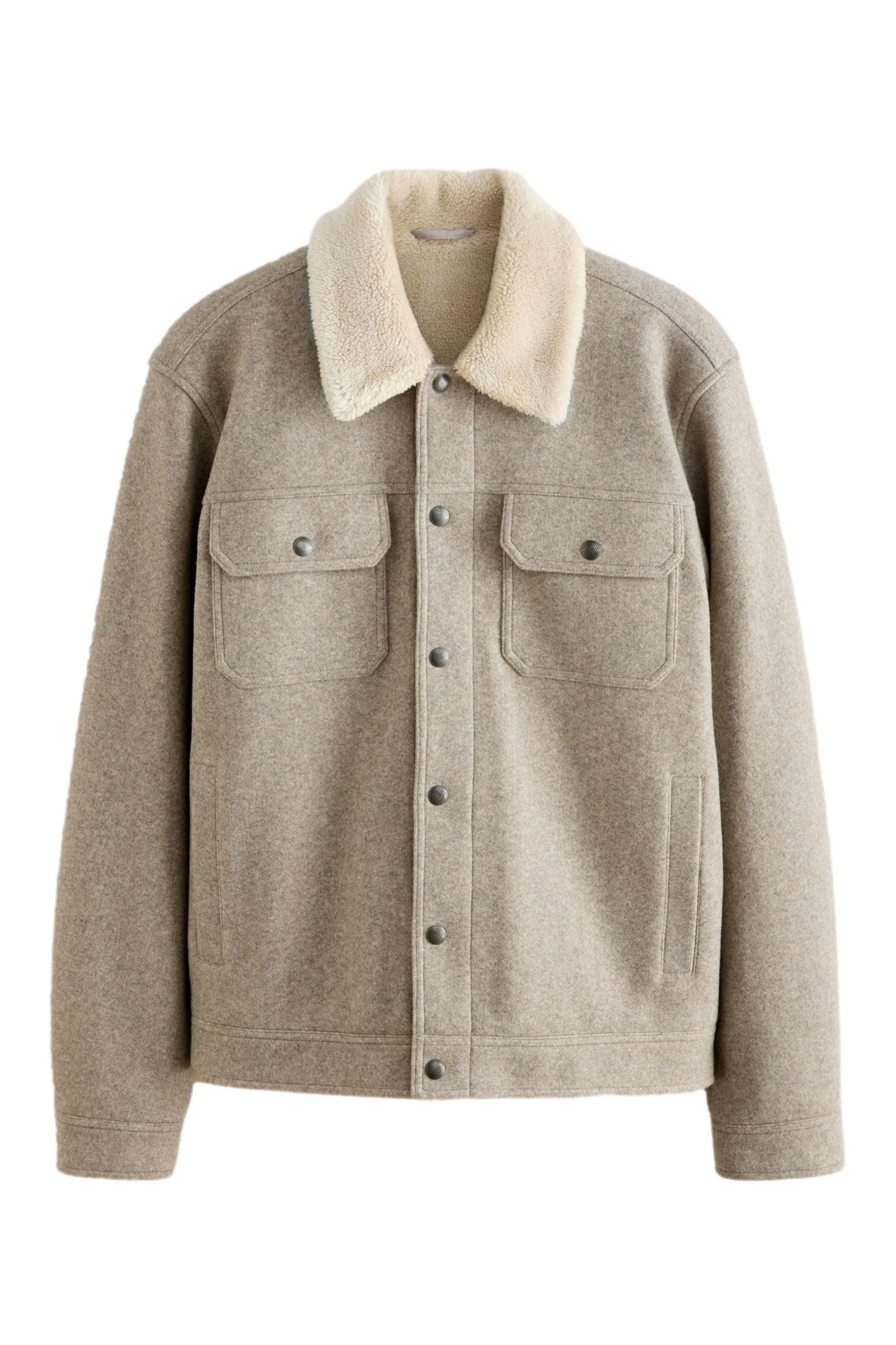 Next Hemdjacke Truckerjacke aus Wollmischung mit Borgfutter (1-St)