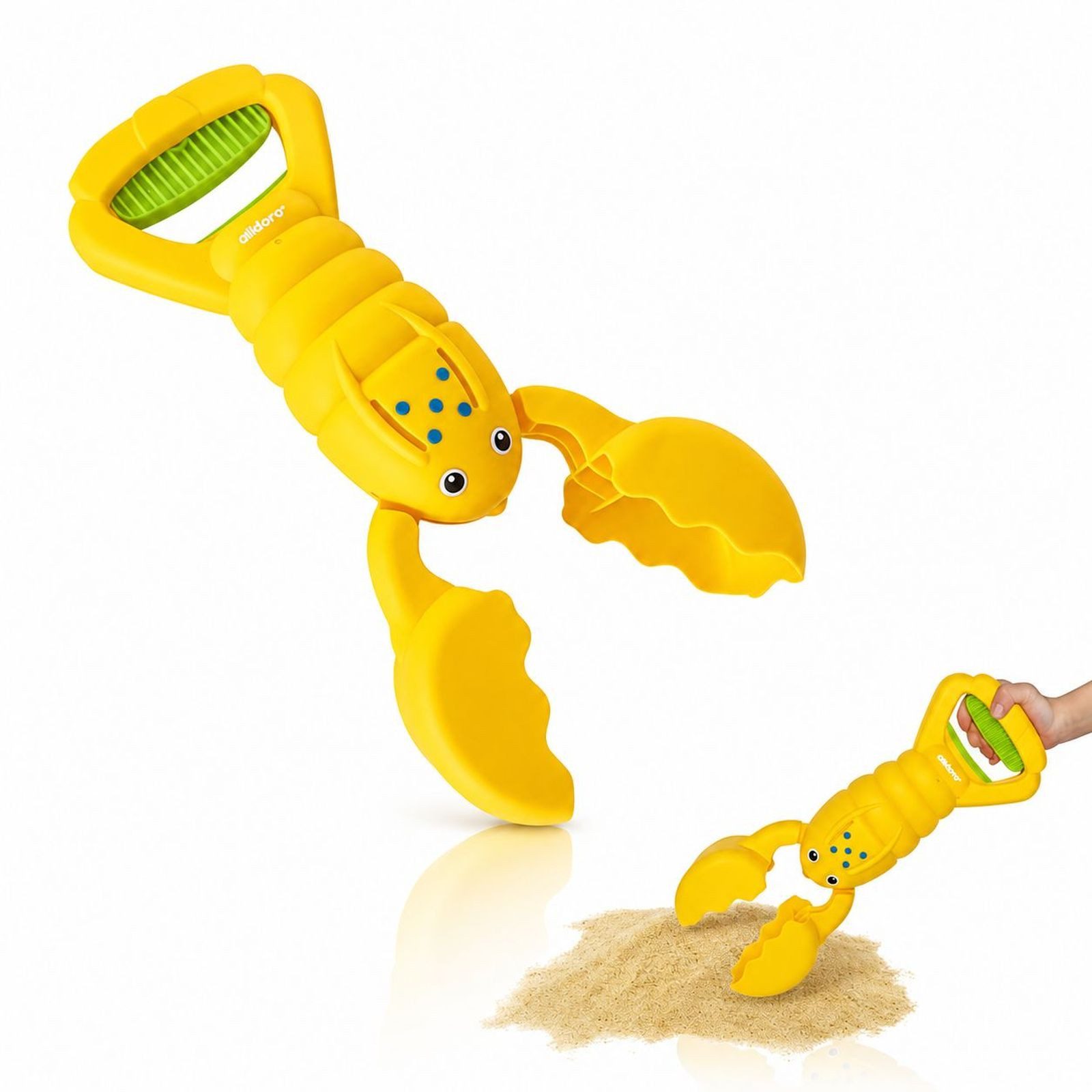 Sandform Sandgreifer Hummer gelb, tierisches Sandspielzeug f. Kinder ab 3 Jahre