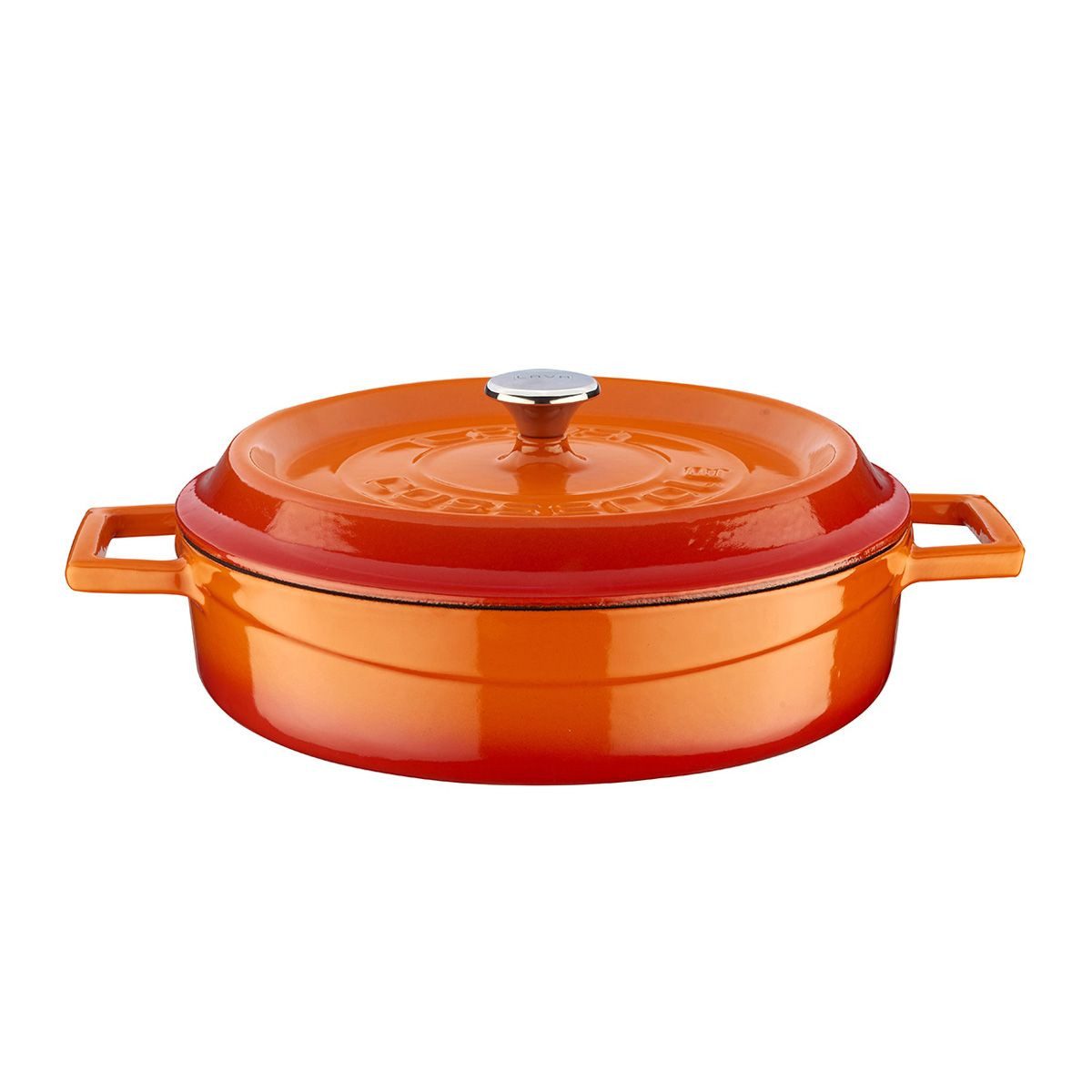 LAVA Bräter LAVA Emaillierter Gusseisentopf mit Deckel, Ø 24 cm, 2,47 Liter, Gusseisen (2-tlg), emailliertes Gusseisen, backofengeeignet