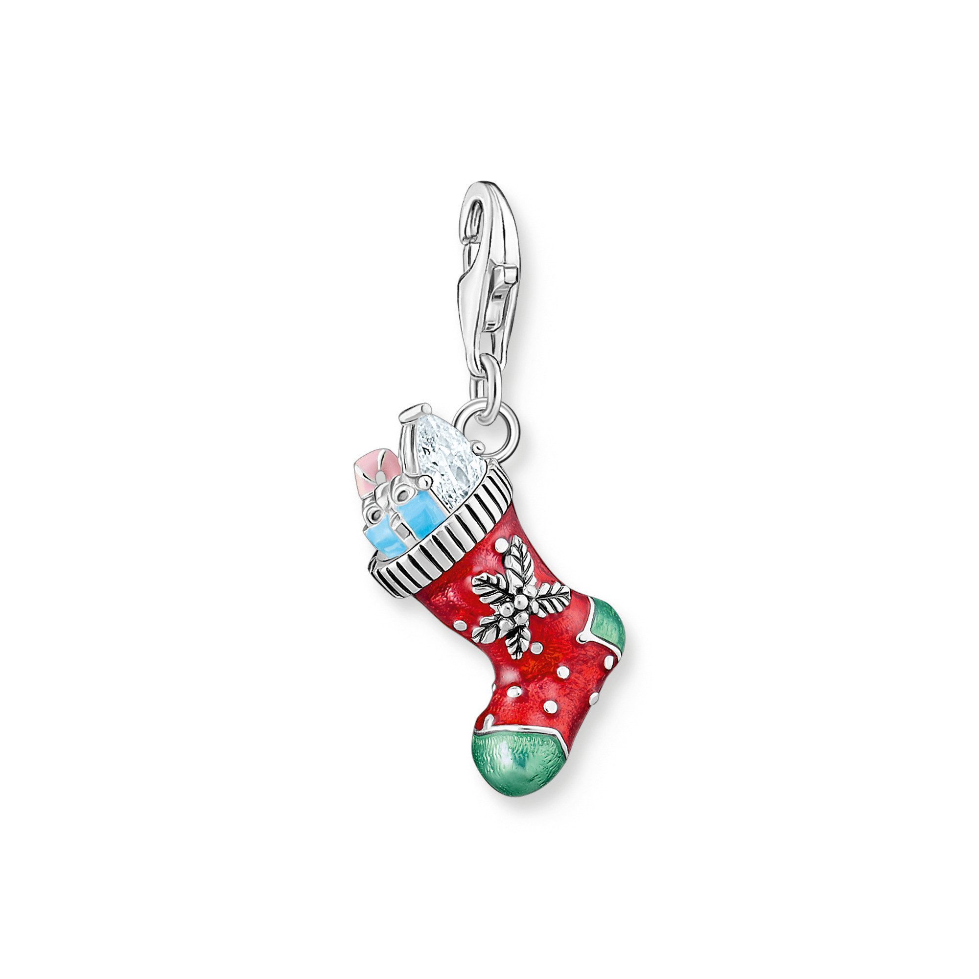 THOMAS SABO Charm-Einhänger Weihnachtssocken, mit Zirkonia (synth)