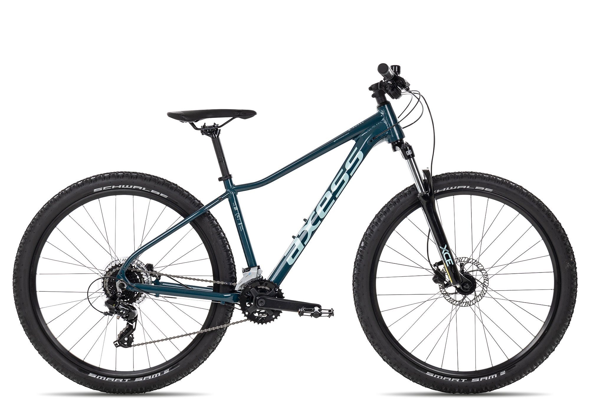 Axess Mountainbike DOREE 2023, 16 Gang Shimano RD-TX800- 8 Schaltwerk, Kettenschaltung, MTB-Hardtail blau bluegreen
