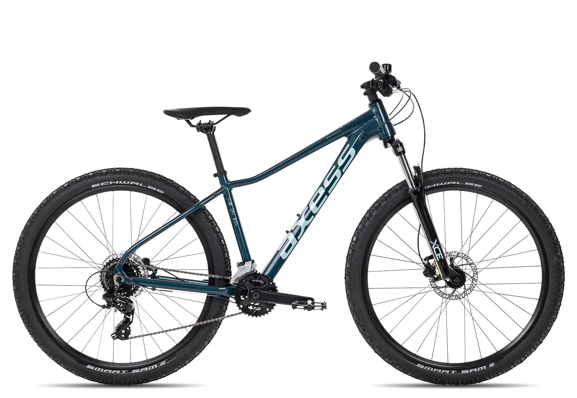 Axess Mountainbike DOREE, 16 Gang Shimano RD-TX800- 8 Schaltwerk, Kettenschaltung, Damen MTB-Hardtail 29 Zoll blau
