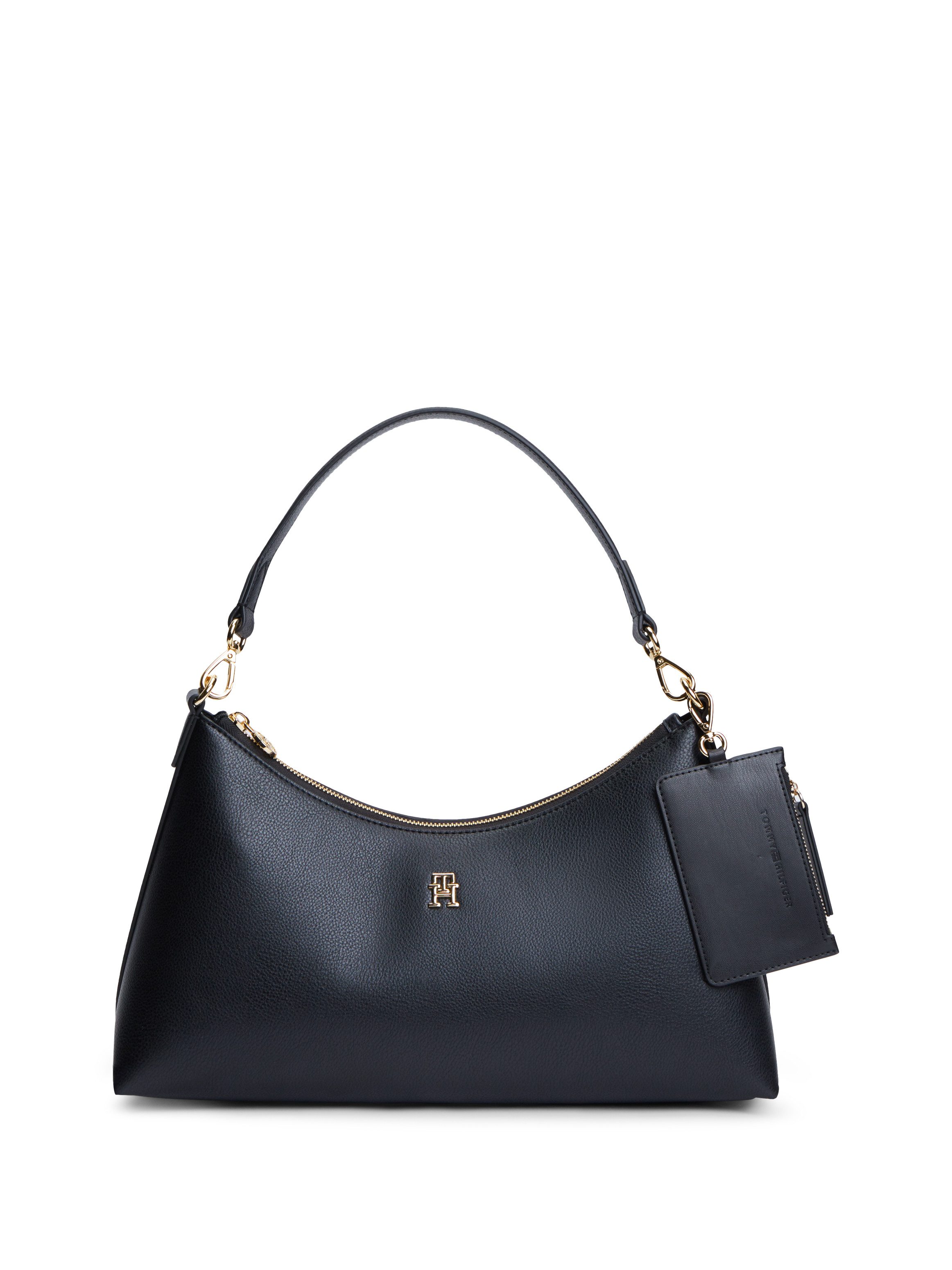 Tommy Hilfiger Schultertasche TH ICON SHOULDER BAG (Set, Mit abnehmbarem Schlüsseltäschen), Damen Handtasche, Clutch mit edlem Logoschriftzug