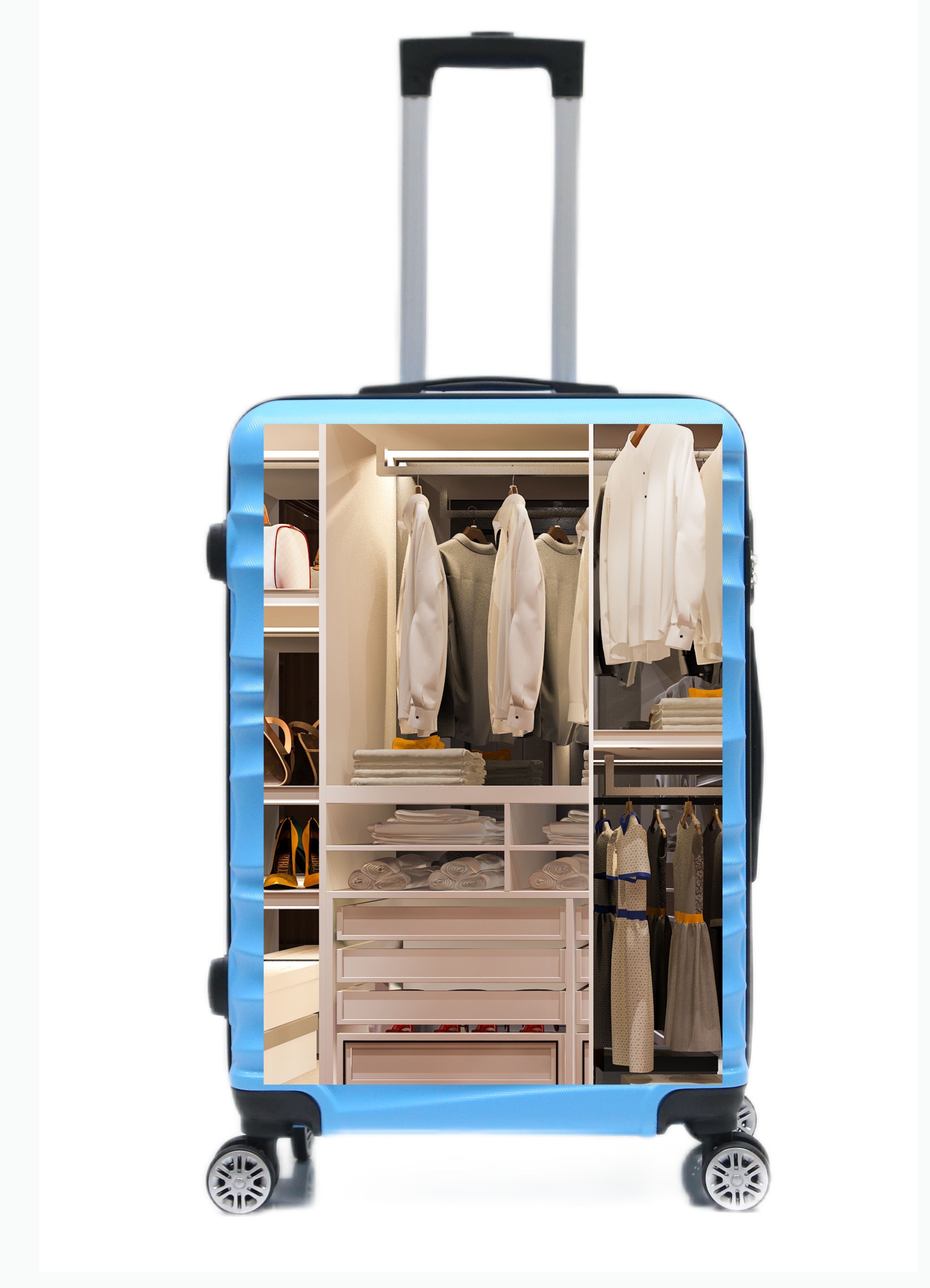 Kofferset tlg Cheffinger Hartschale Reisetasche, Koffer Trolley 3 Blau Reisekoffer tlg) (3 Gepäck