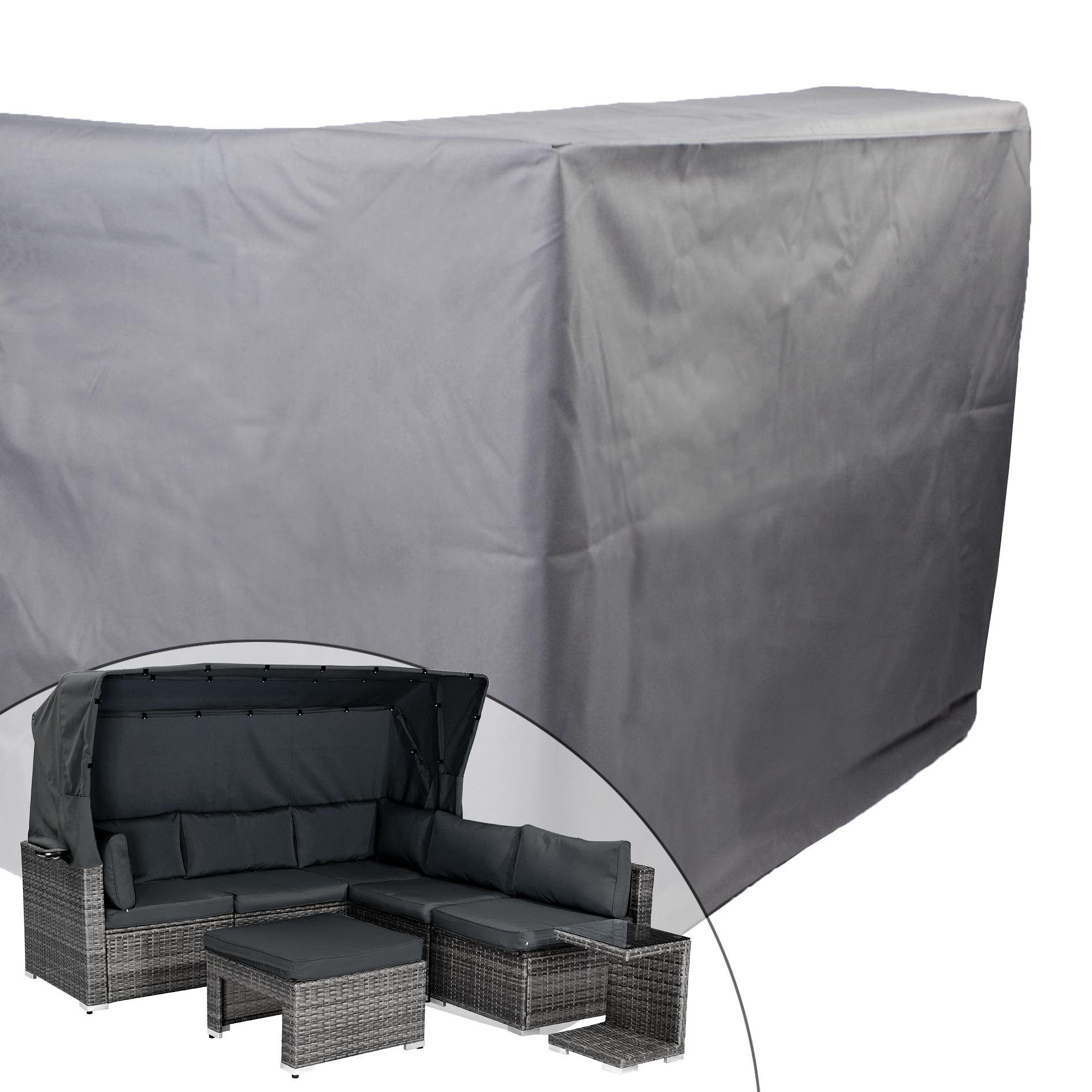 BRAST Sonneninsel Lounge Set 2-6 Personen 30 LEDs + Kissen, 230cm viele Far günstig online kaufen