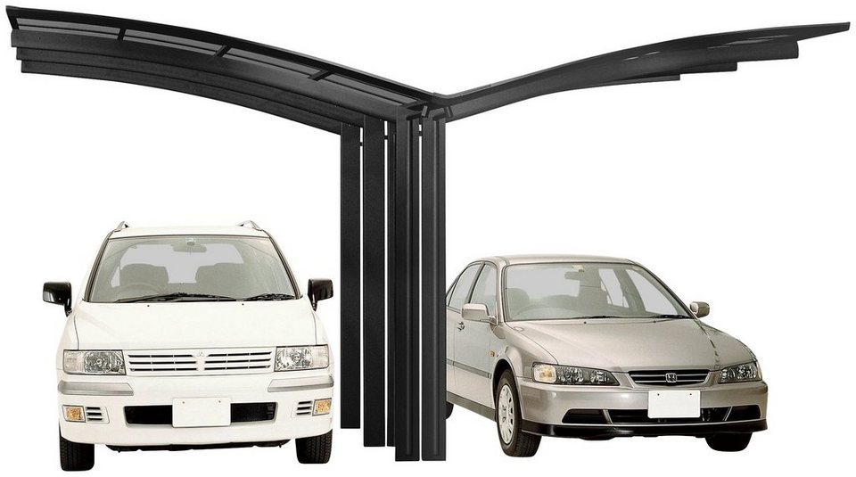Einfahrtshöhe, 543x495 Aluminium 240 110 Ximax BxT: Typ cm, Doppelcarport Portoforte Y-schwarz, cm