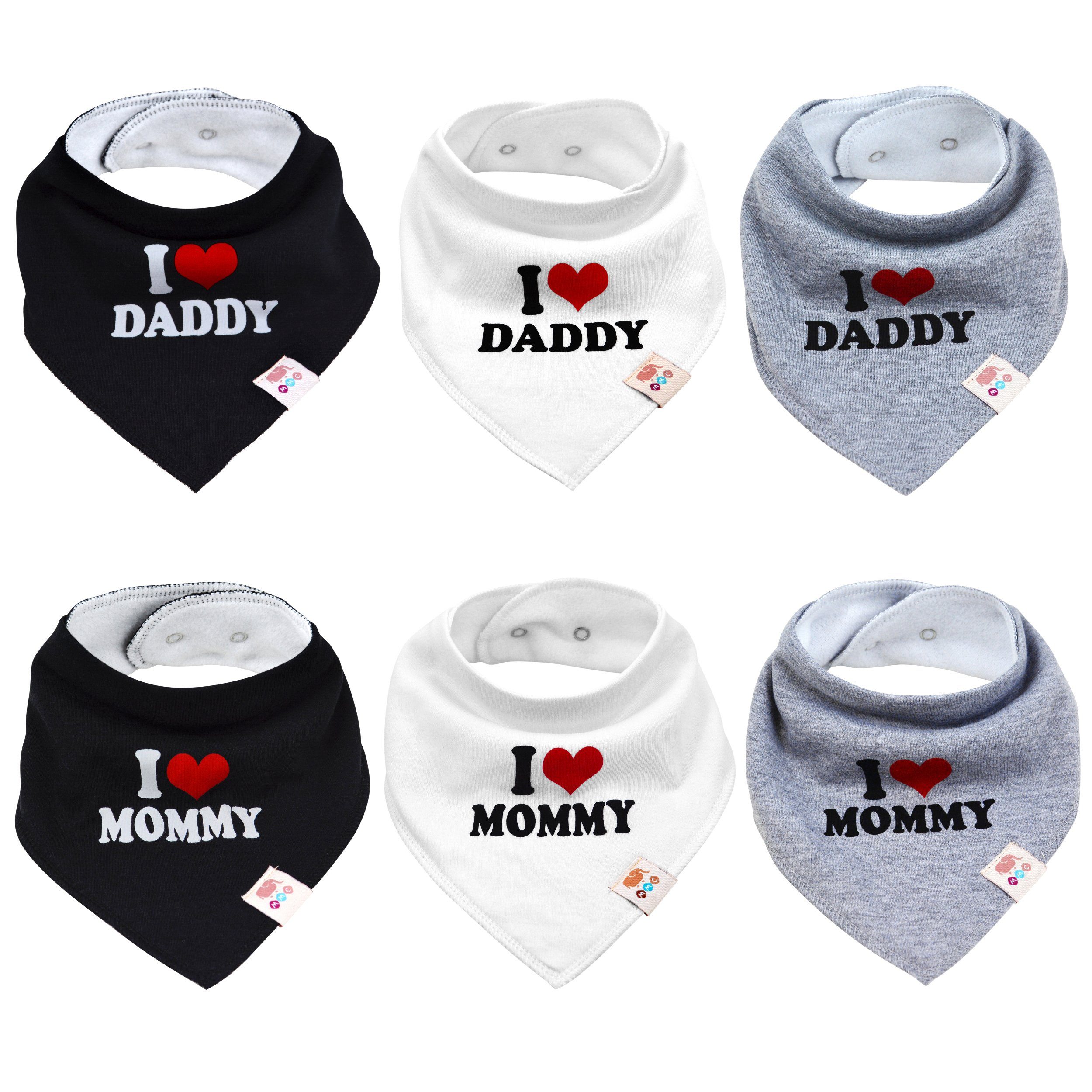 (6-St), Dreieckstücher, Mommy Lätzchen I Halstücher Love Daddy M.M.C.