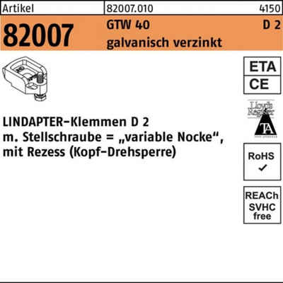 Lindapter Klemmen 100er Pack Klemmen R 82007 GTW 40 D2 M16/13 - 20 galv.verz. 1 Stück L